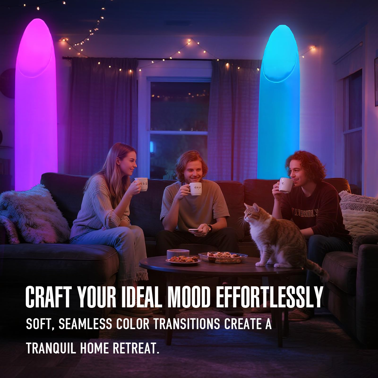 9Ft Inflatable Color-Changing Column Decorative Lamp Replaceable Tube Pillar - Cone