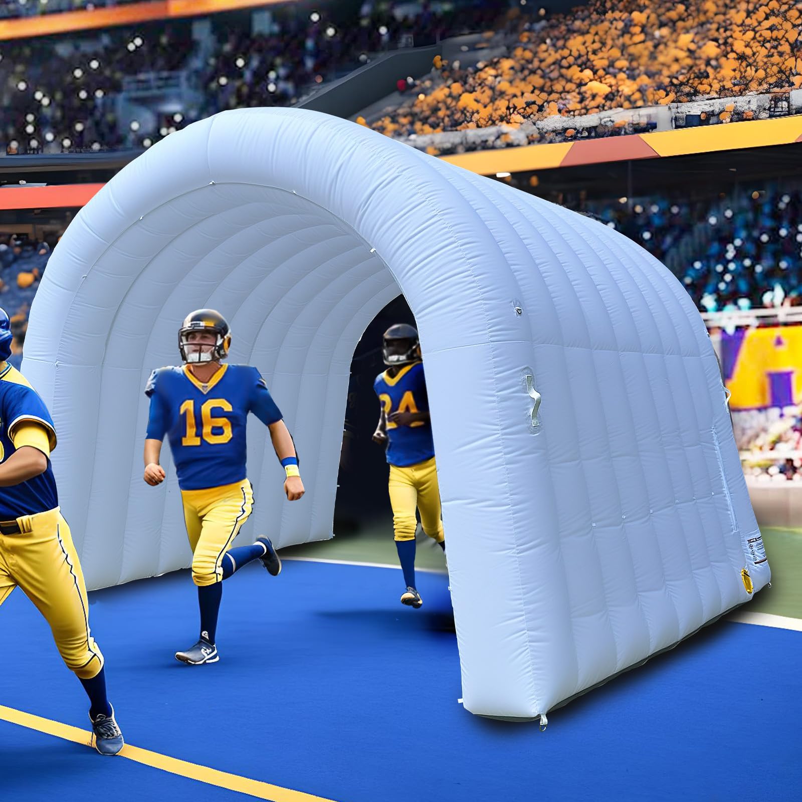 White Inflatable Tunnel Entrance Sports Tunnel with Installed Blower Football Tunnel Tent