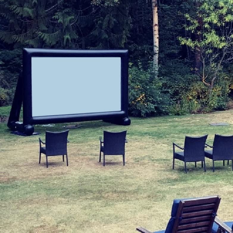 OZIS Upgrade Airtight Movie Screen 14Ft Outdoor Inflatable Movie Screen No Need Power Supply Continuous - Supports Front and Rear Projection