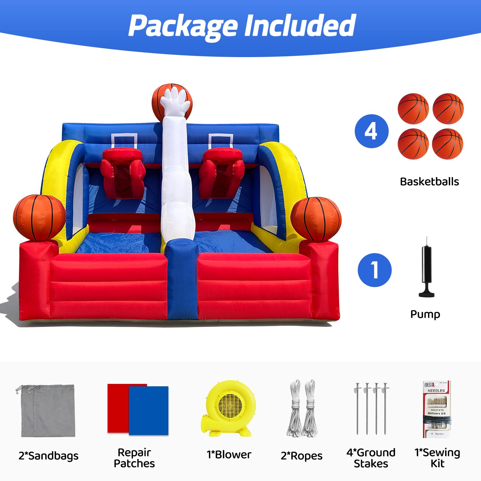 Inflatable Basketball Hoop Shot Dual Lane 13x10x12Ft - Giant Shooter