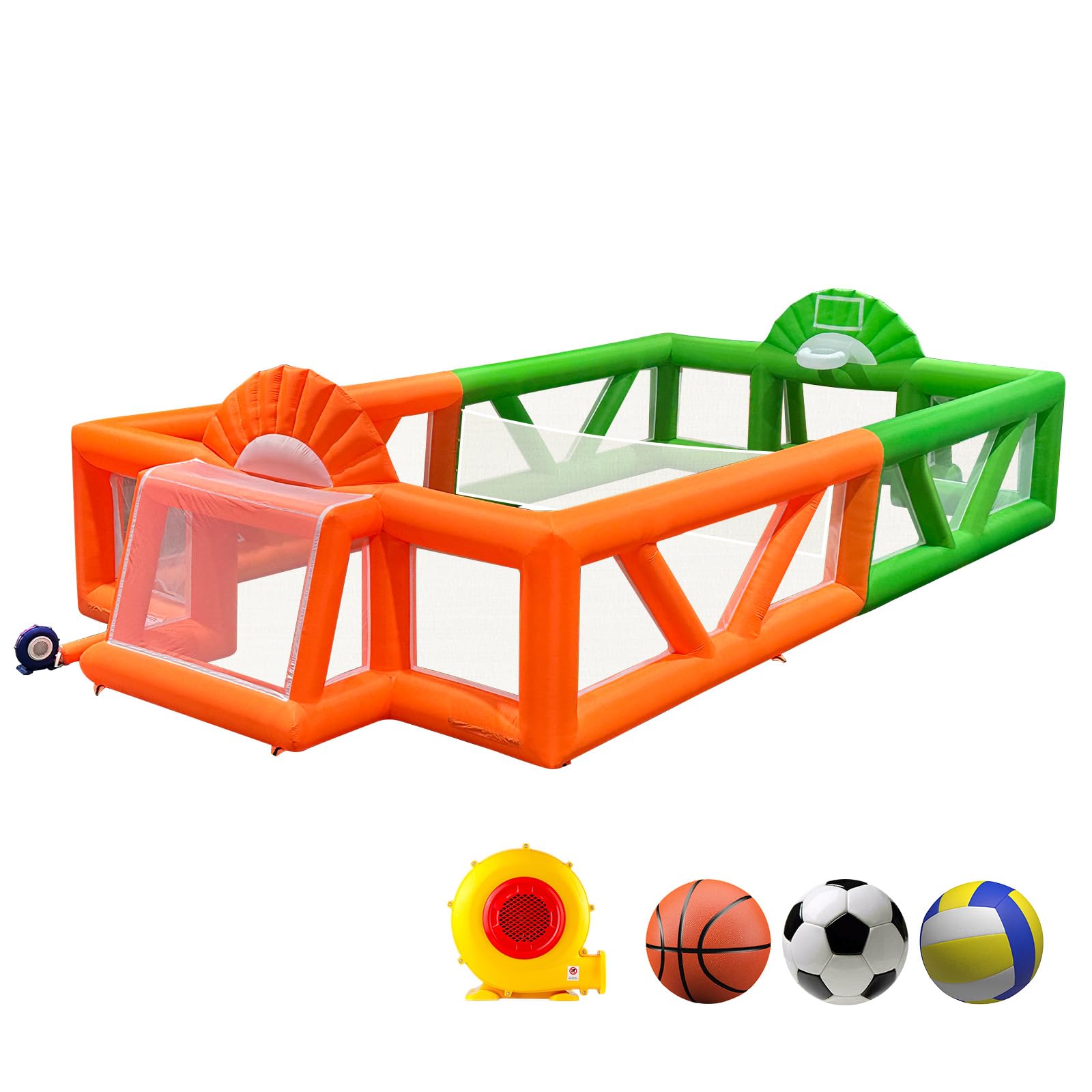 OZIS Giant 40Ft Inflatable Sports Court with 680W Blower Outdoor Portable 3-in-1 Basketball