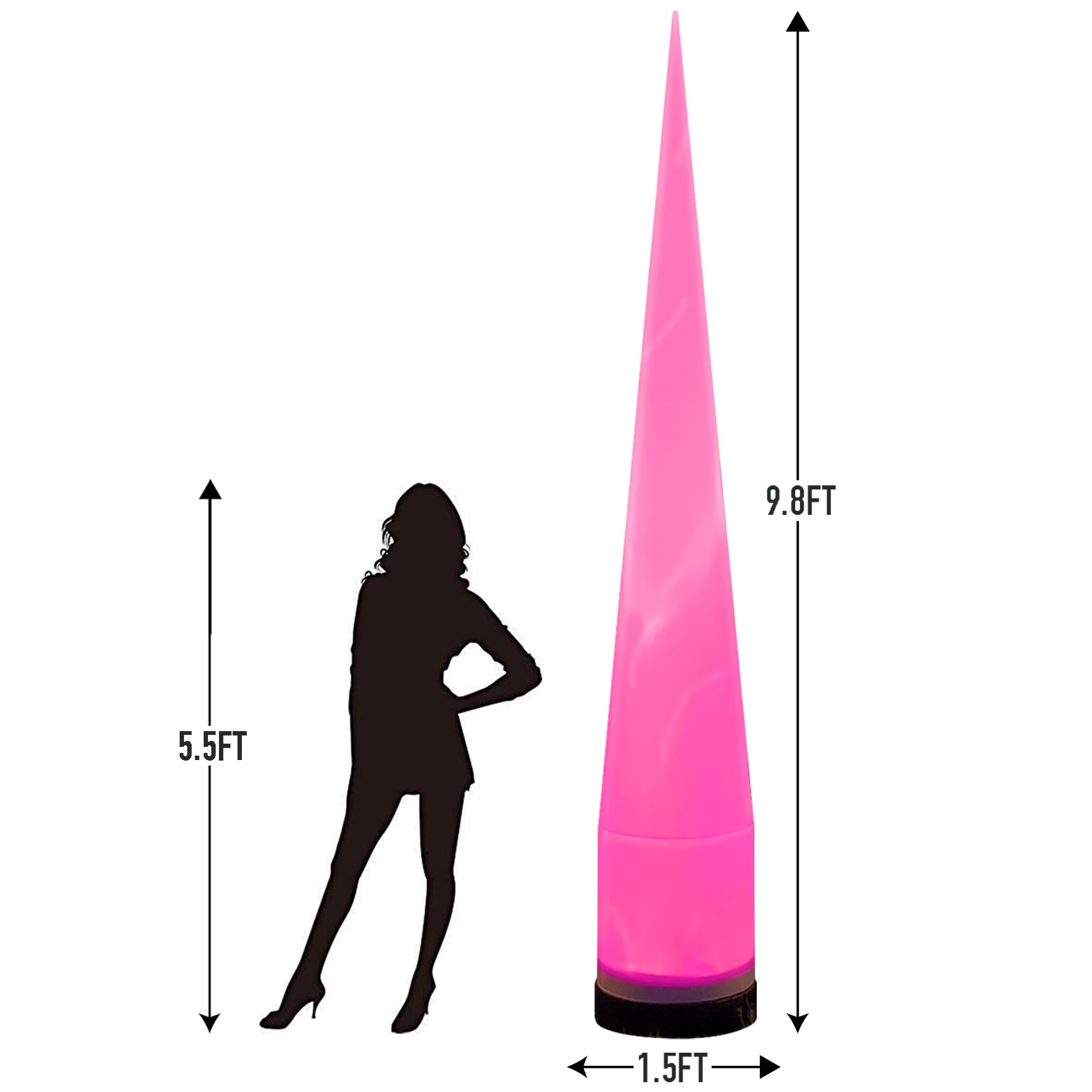 9.8Ft Inflatable Color-Changing Column Decorative Lamp Replaceable Tube Pillar - Straight Tip