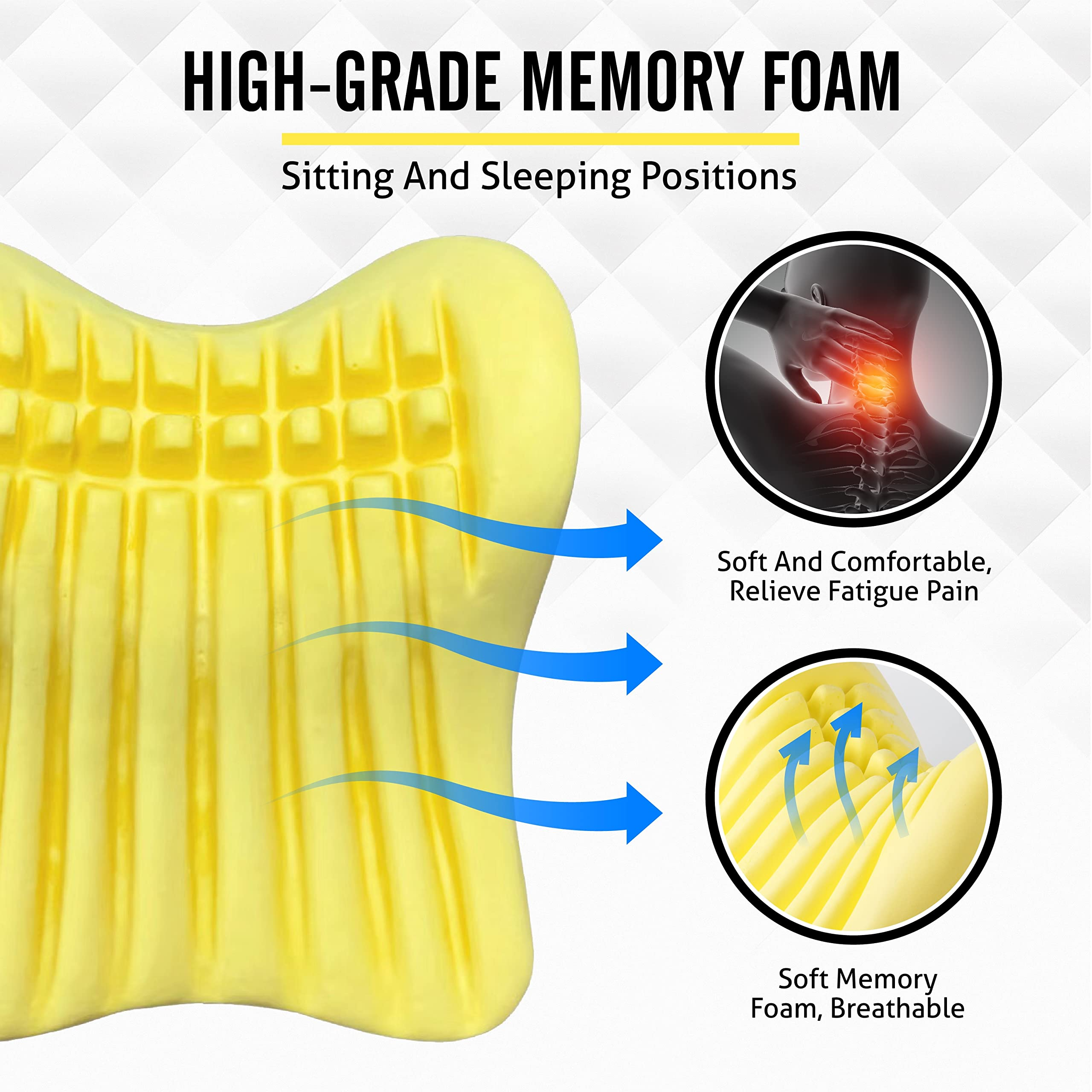 Car Neck Pillow Memory Foam Headrest Cervical Cushion for Driving