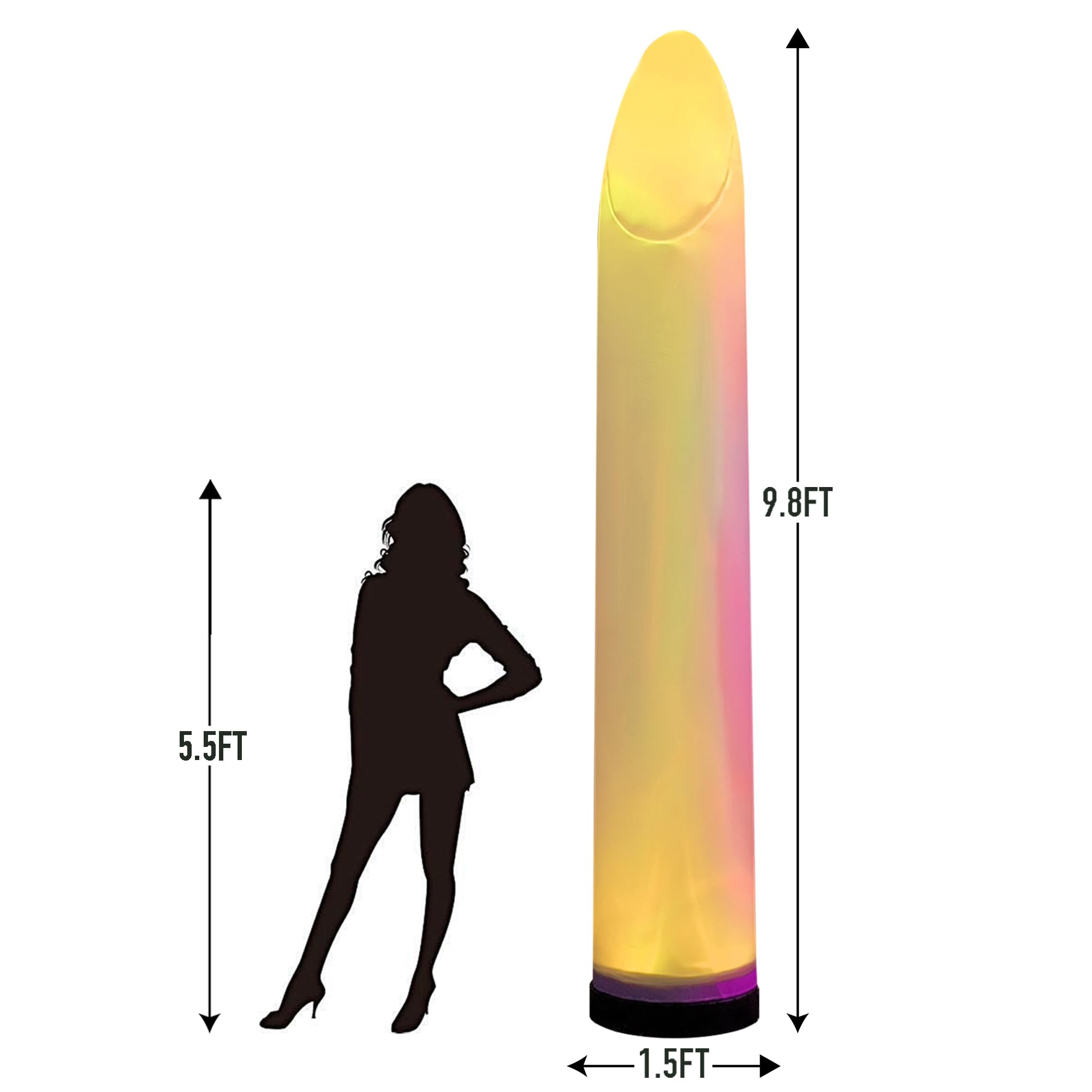 9Ft Inflatable Color-Changing Column Decorative Lamp Replaceable Tube Pillar - Cone