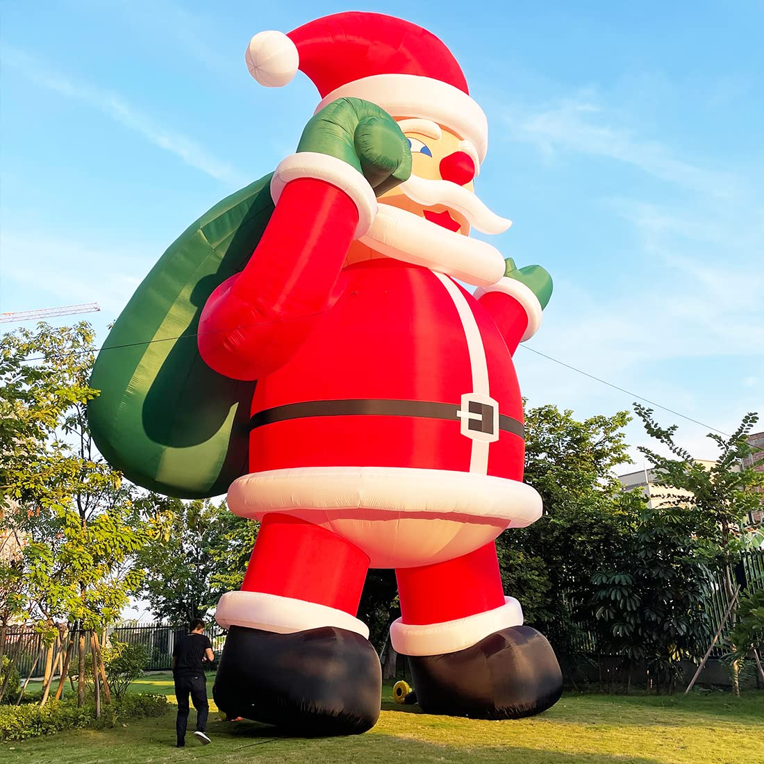 20Ft Premium Inflatable Santa Claus with Blower for Christmas Yard Decoration - Lights Included
