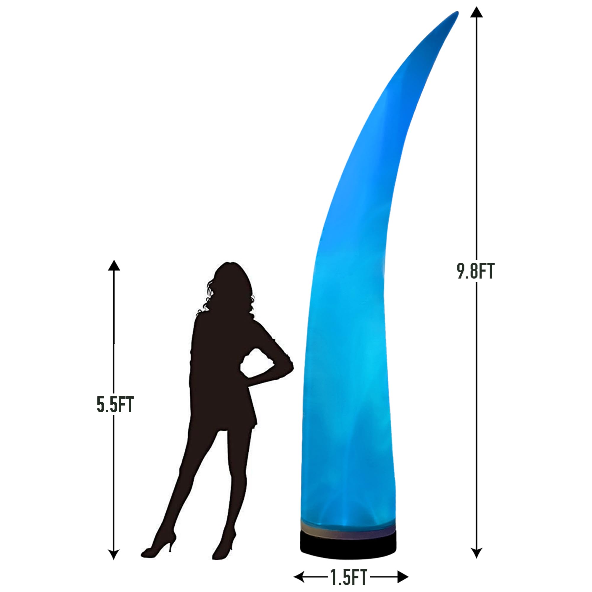 9.8Ft Inflatable Color-Changing Column Decorative Lamp Replaceable Tube Pillar - Bend Tip