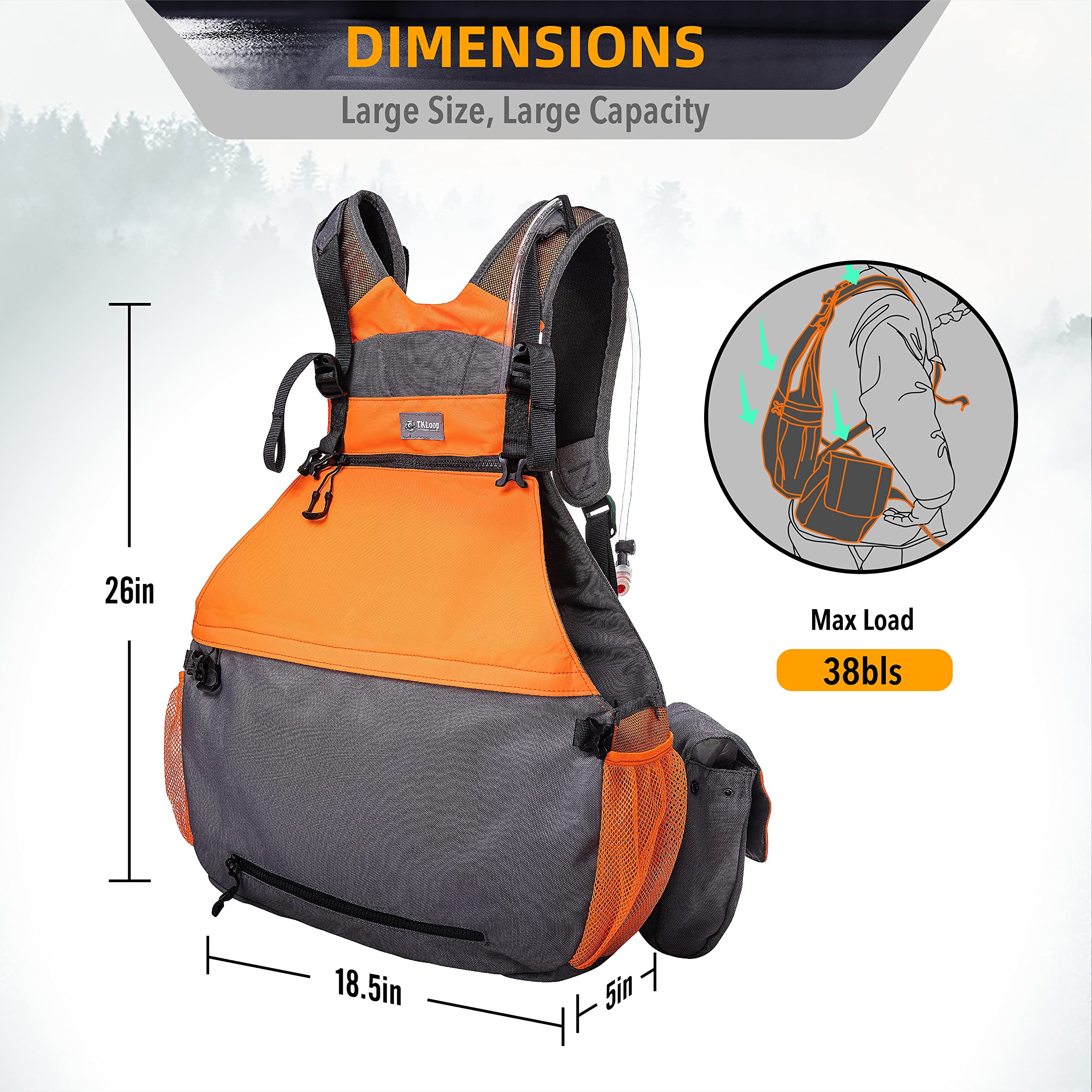 Upland Hunting Vest Tactical Backpack with Game Pouch