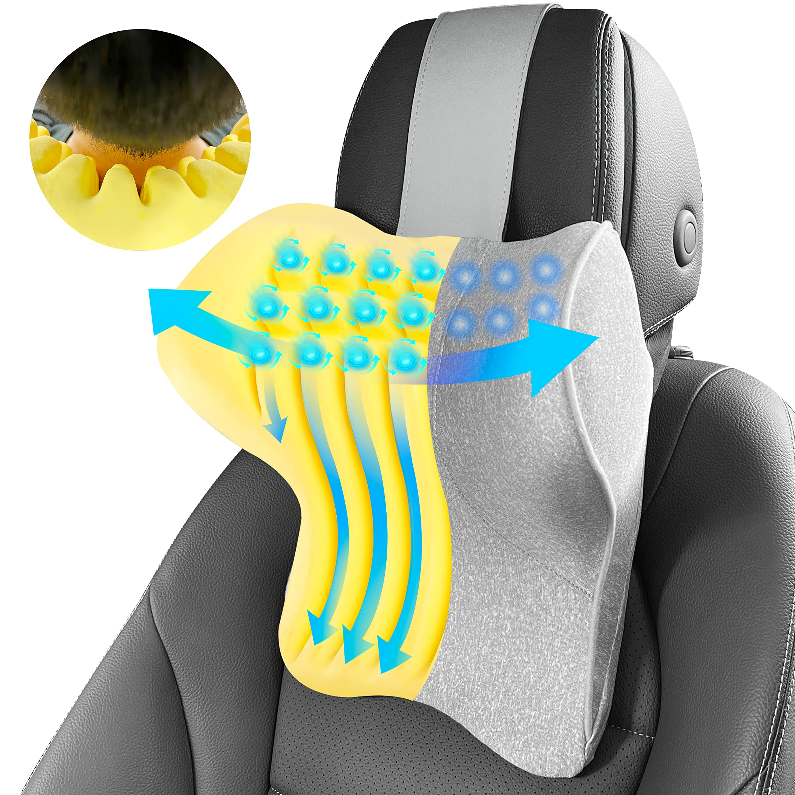 Car Neck Pillow Memory Foam Headrest Cervical Cushion for Driving
