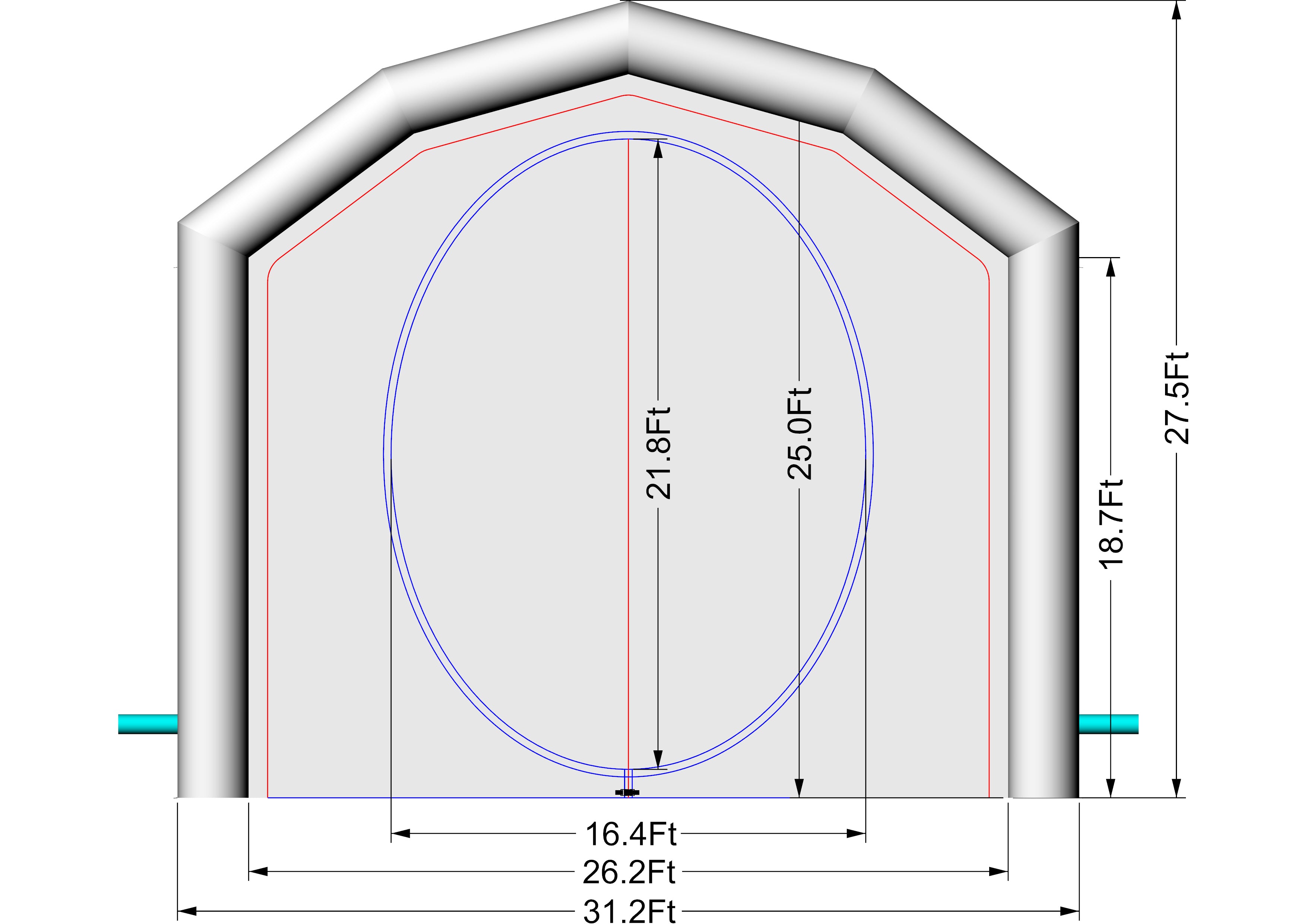 Balance Payment - Upgraded to Waterproof PVC Material for the Walls and Roof - Custom Sewinfla Inflatable Paint Booth 42x31x28Ft - Ship by Air