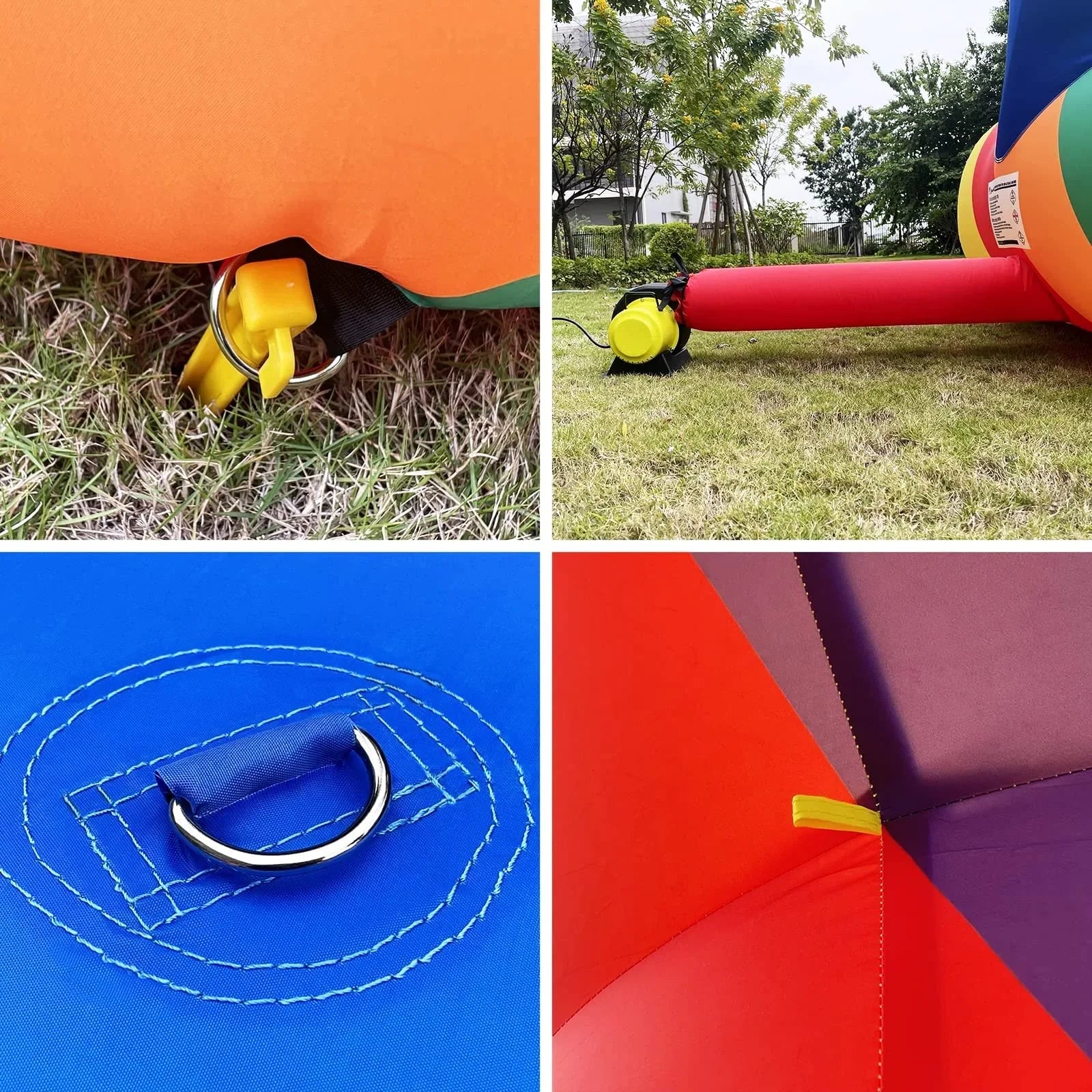 20Ft Inflatable Rainbow Arch with Blower Start Finish Line Arch Colorful Party Event Decoration
