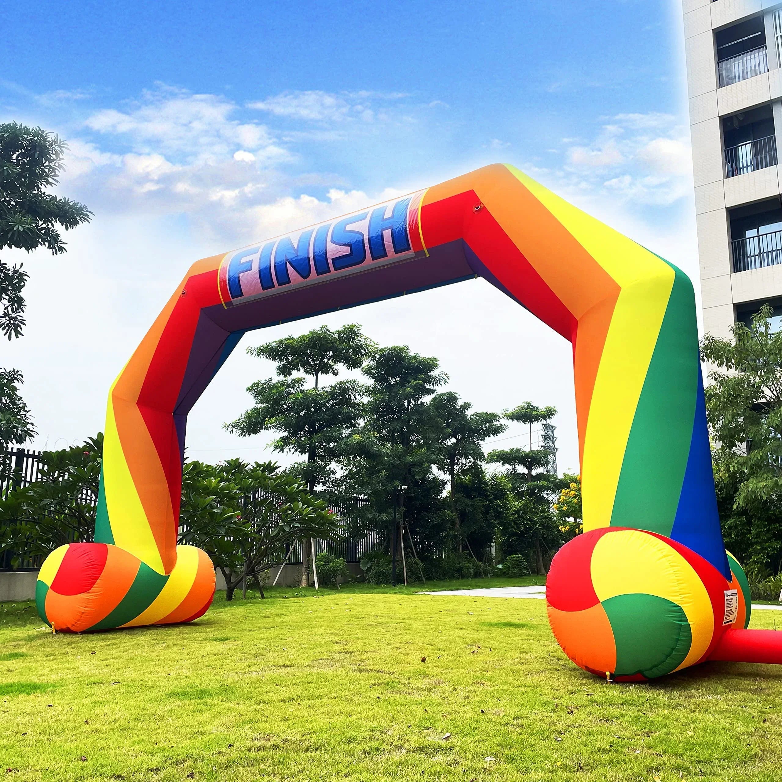 20Ft Inflatable Rainbow Arch with Blower Start Finish Line Arch Colorful Party Event Decoration