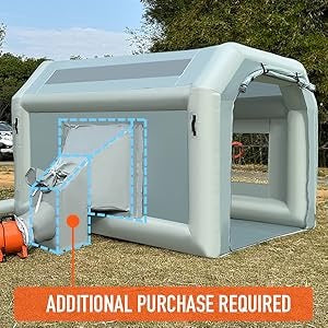 Sewinfla Portable Inflatable Paint Booth Tent 13X8.2x8.2Ft with 550W Blower Inflatable Spray Paint Booth with Air Filter System, Blow Up Paint Booth