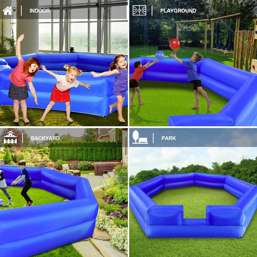 Warsun 20FT Gaga Ball Pit Inflatable with Powerful Blower, Portable Gagaball Court for Indoor Outdoor School Family Activities Inflatable Sport Games Heptagon Structure