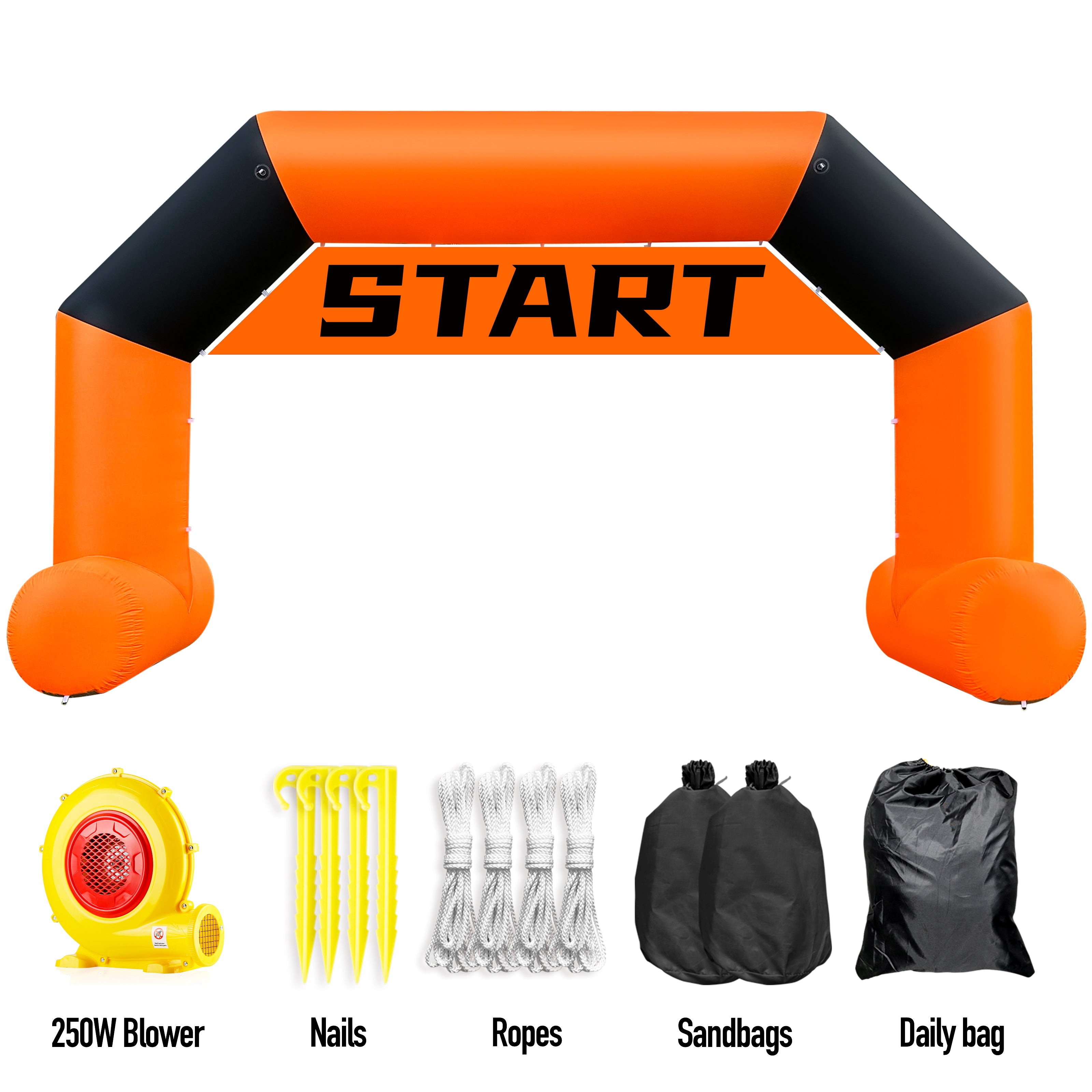 OZIS 20ft Inflatable Arch With T-Shaped Feet & Blower, Hexagon Inflatables Archway with Removable  Start/Finish Line Banners For Race Competition Outdoor Advertising Commerce