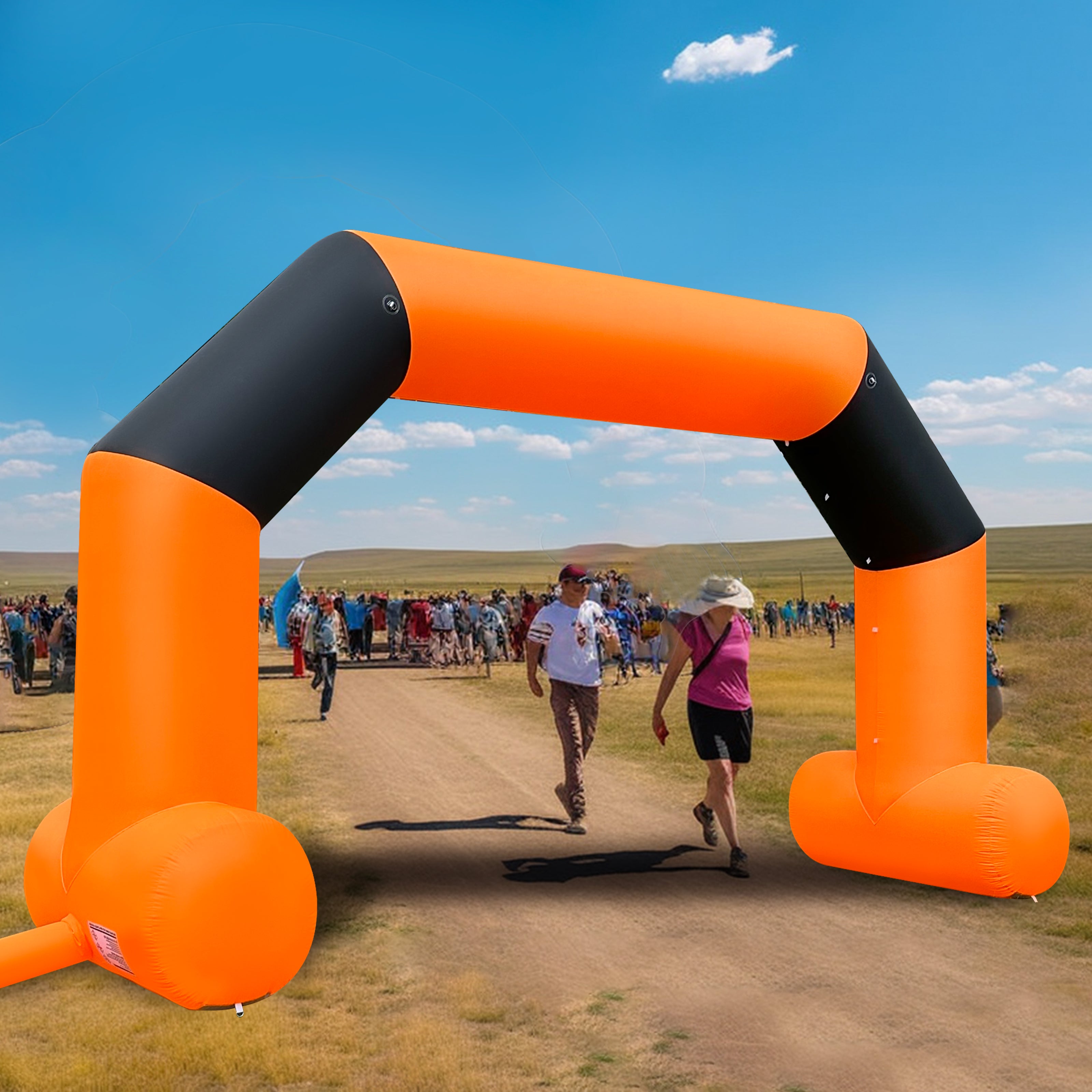 OZIS 20ft Inflatable Arch With T-Shaped Feet & Blower, Hexagon Inflatables Archway with Removable  Start/Finish Line Banners For Race Competition Outdoor Advertising Commerce