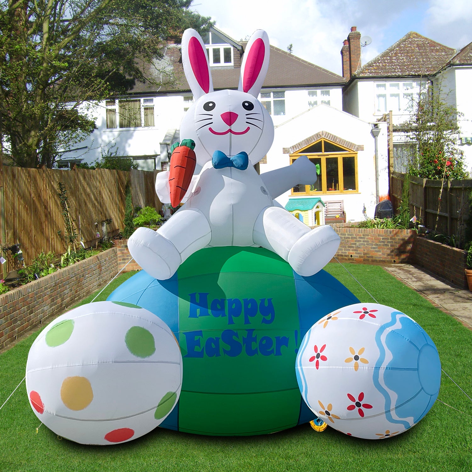 Gaint 20FT Easter Bunny,Easter Inflatables Outdoor Decorations,Blow up Outdoor Commercial Decoration with Blower,Suitable for Courtyard, Garden, Lawn