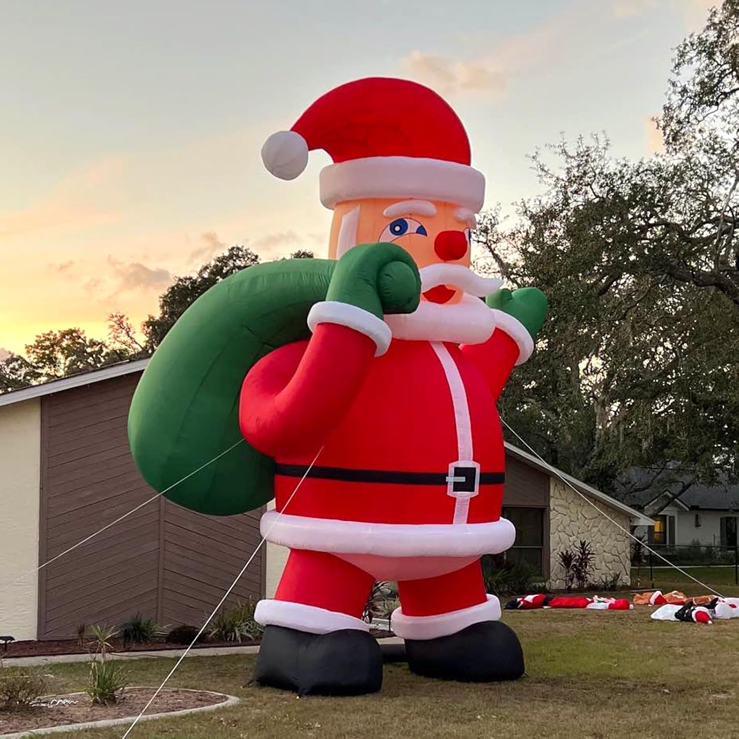 20Ft Premium Inflatable Santa Claus with Blower for Christmas Yard Decoration -  Lights Included