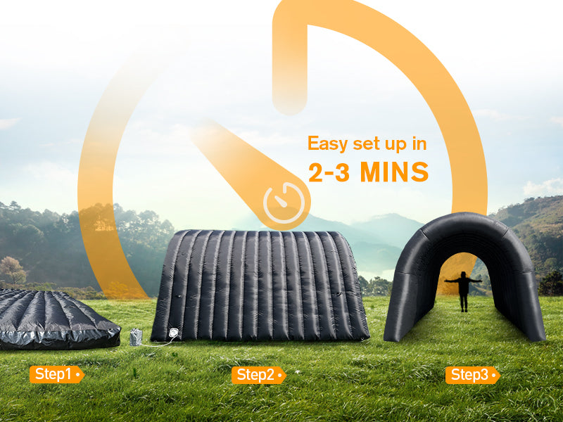 OZIS 16x10x10ft Inflatable Tunnel Entrance Sports Tunnel with Built-in Blower, Black Football Tunnel Inflatable for Business Advertising Event Exhibition Promotion,Street,Shop,Supermarket,School