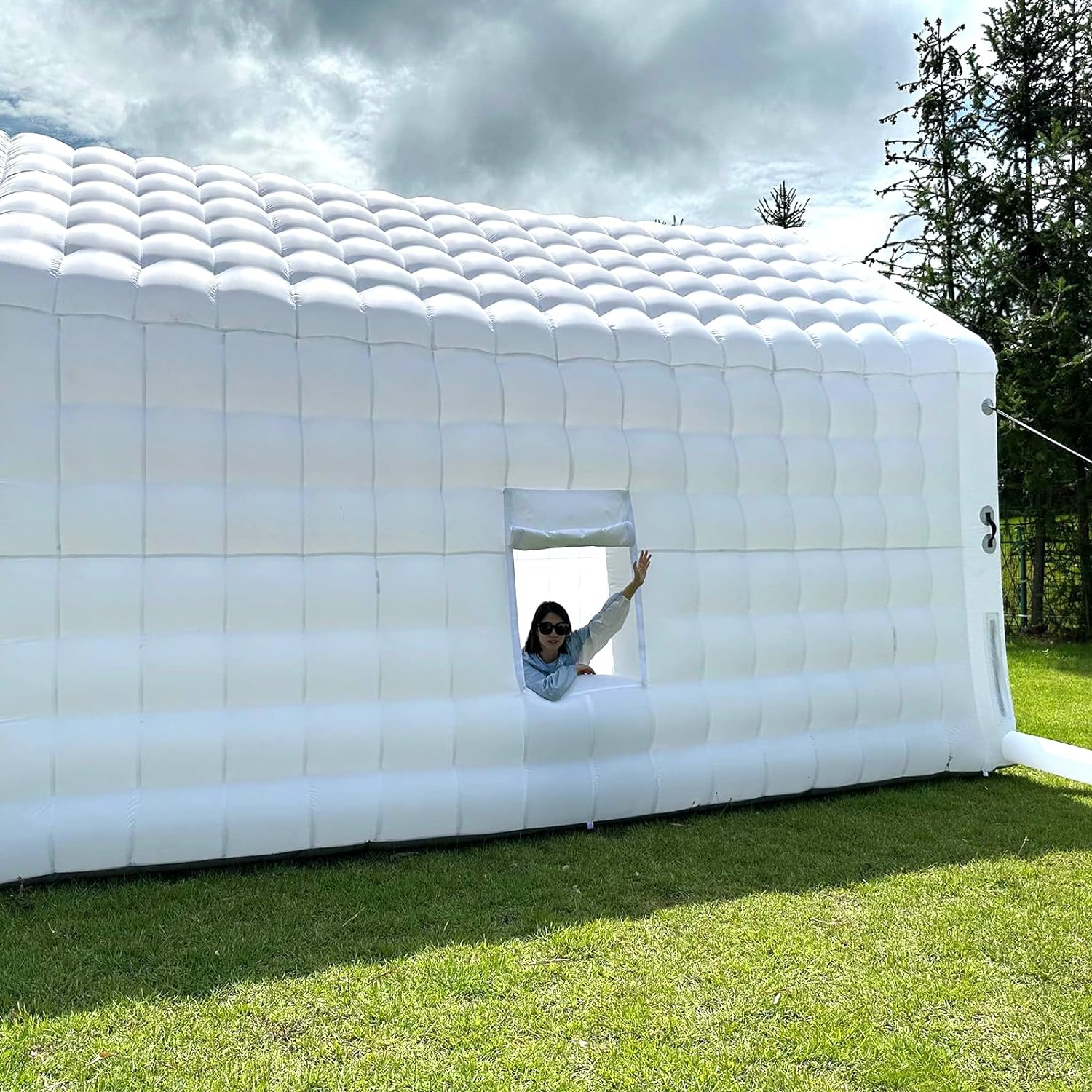 Inflatable Nightclub Cube Disco Tent 20x16.5x12ft Portable Night Club Party Pavilion Blow up Nightclub Tent for Backyard/Outdoor Events