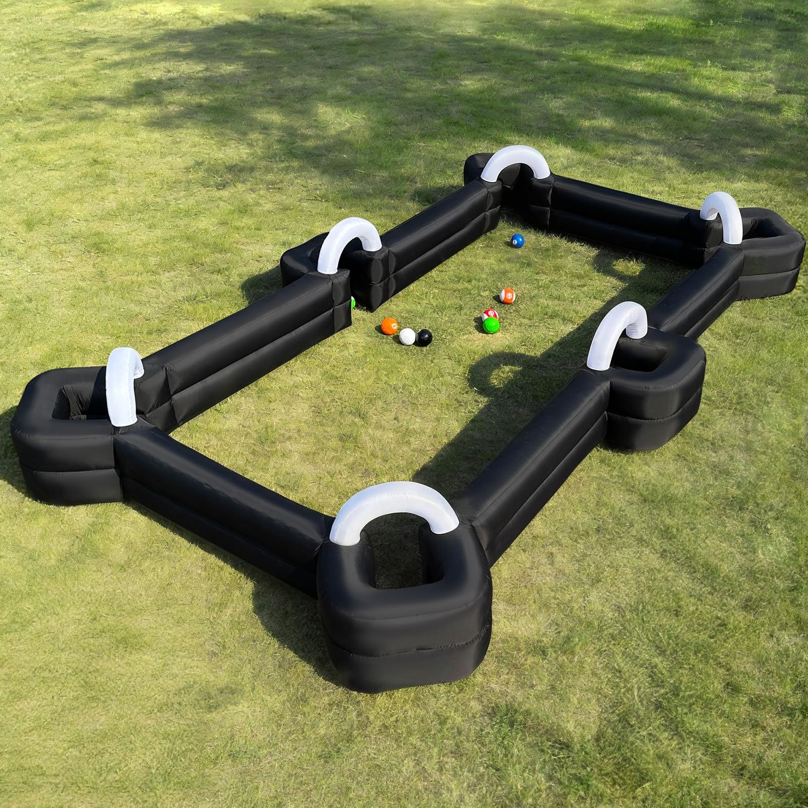 Inflatable Snookball Soccer Billiard Game 26x15Ft with Blower & 16 Balls for Outdoor Events