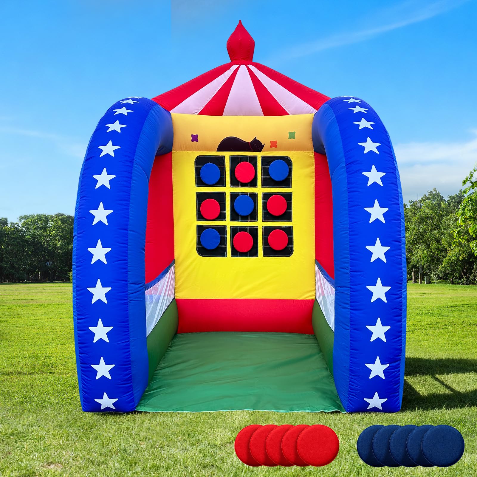 Tic-Tac-Toe Inflatable Carnival Game with 10 Discs