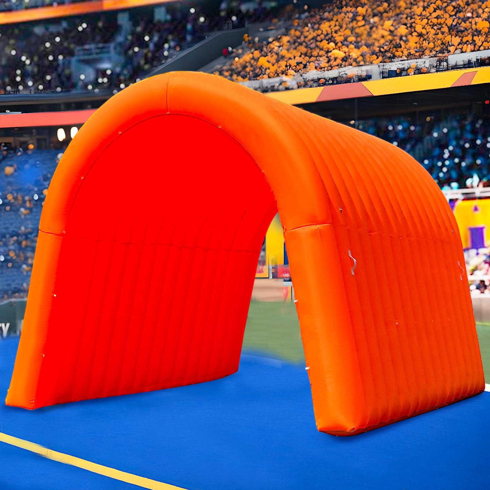 OZIS Inflatable Tunnel Sports Tunnel Entrance with Installed Blower Orange 16x10x10ft