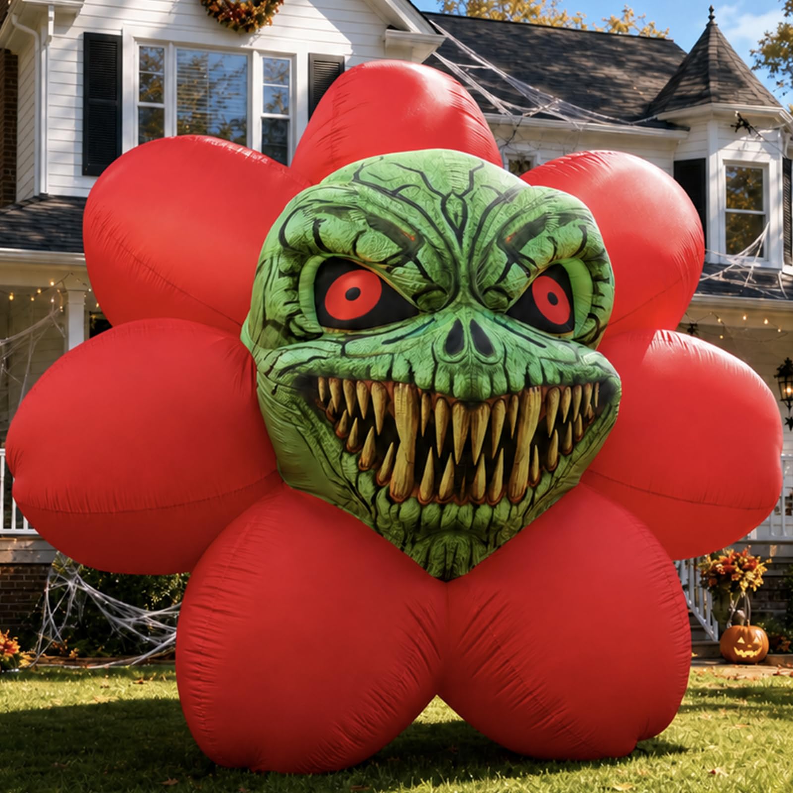 16.4FT Giant Halloween Inflatable Flower Decoration with Blower – Outdoor Halloween Party & Yard Decor