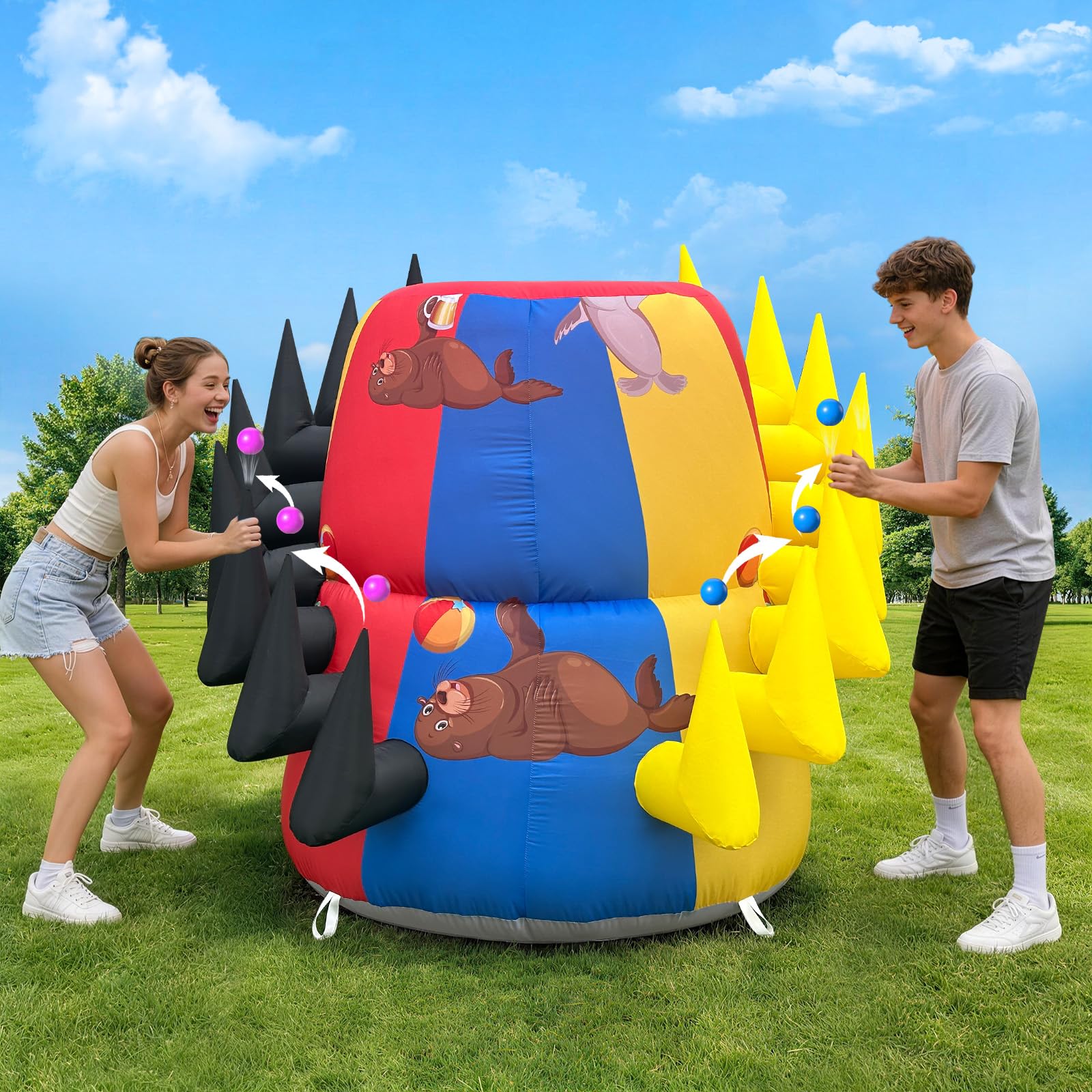 Inflatable Floating Ball Passing Game 4.5x4.5x4.7Ft – Interactive Carnival Game for Parties & Events
