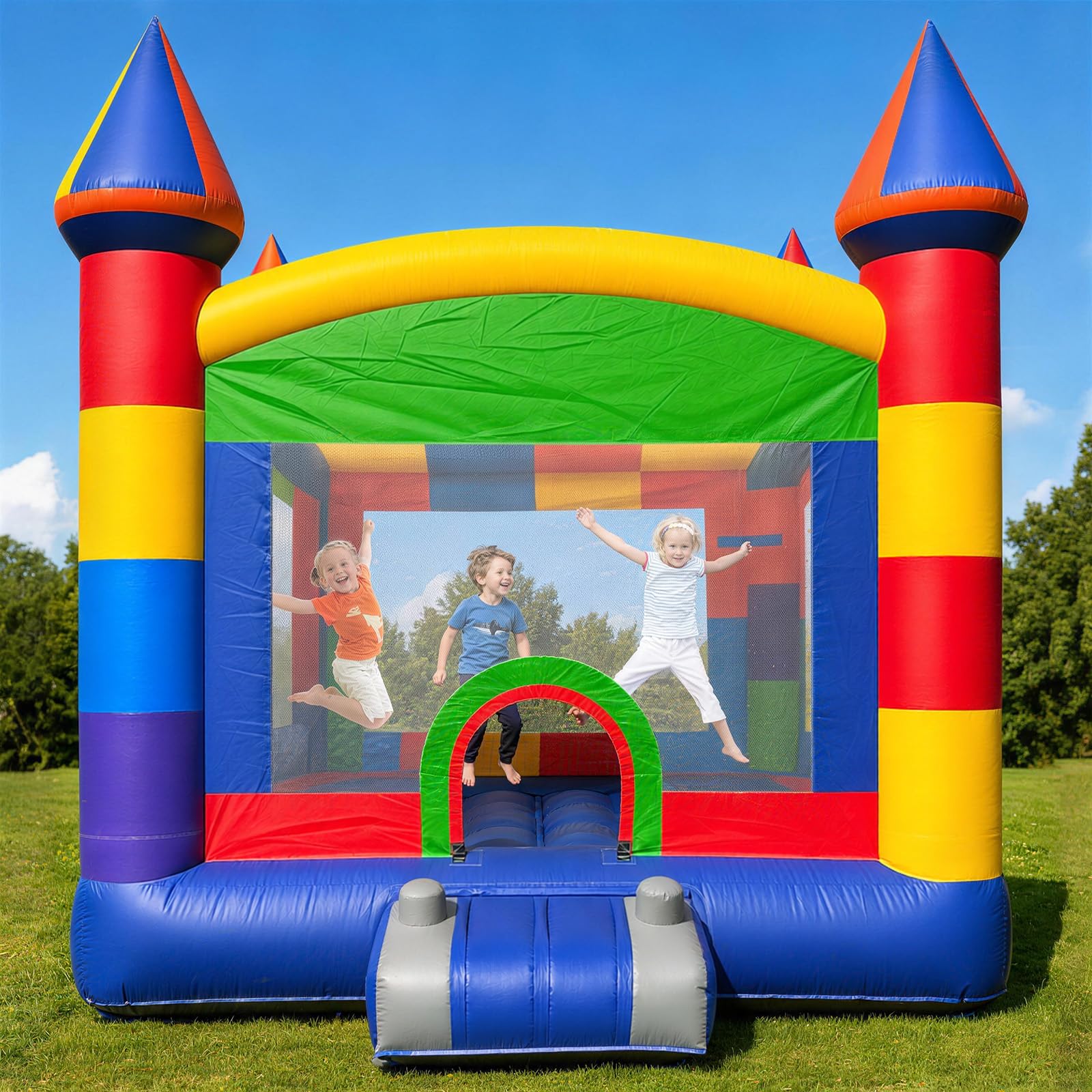Inflatable Bounce House 13x12.5Ft with Basketball Hoop – Commercial PVC Bouncy Castle for Parties & Events