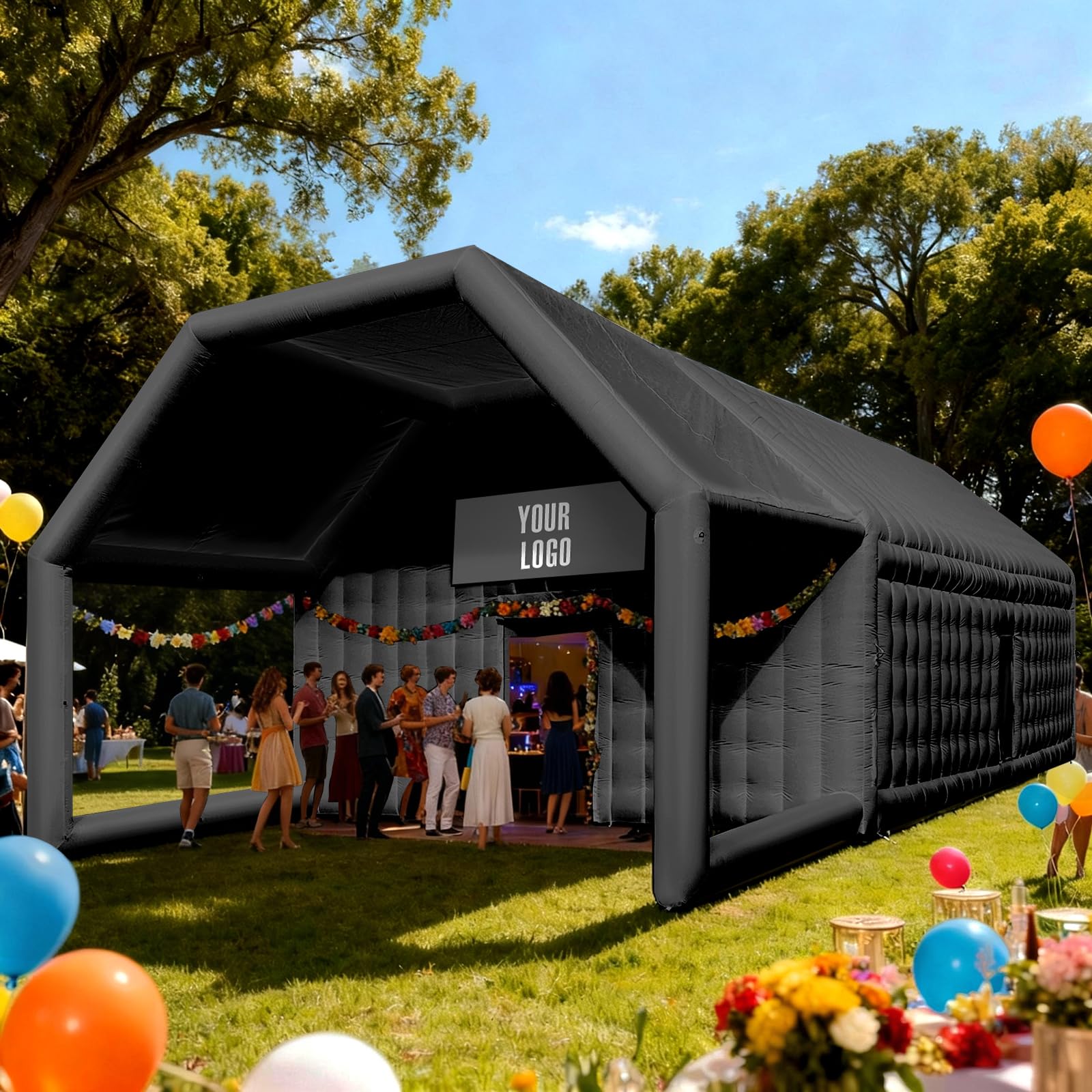 Inflatable Nightclub Tent with Gazebo 39x20x13Ft with Logo Area for Outdoor Parties