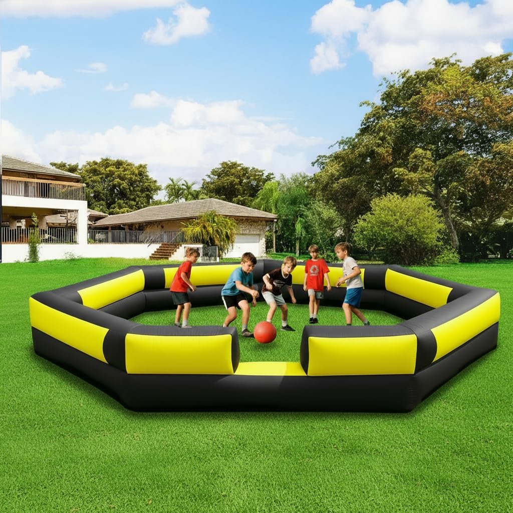 Inflatable Gaga Ball Pit 17FT with Built-in Blower, Portable Large Gaga Ball Pit for Indoor & Outdoor Activities