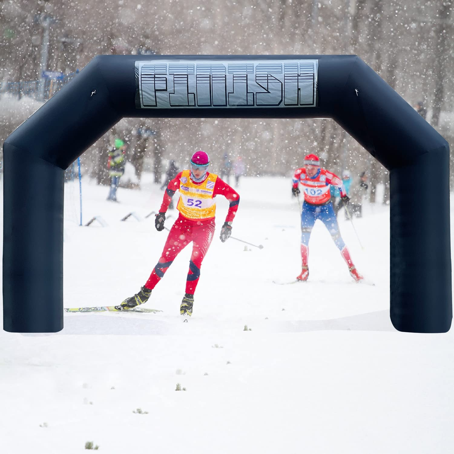 Sewinfla 20ft Inflatable Arch with Start Finish Line Racing Arch Banners & Blower Outdoor Inflatable Archway for Advertising Commerce Party Sport Race