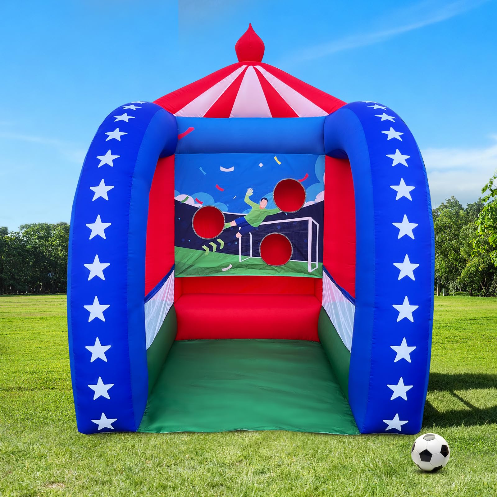 Inflatable Soccer Goal Game with Ball Inflatable Interactive Carnival Games