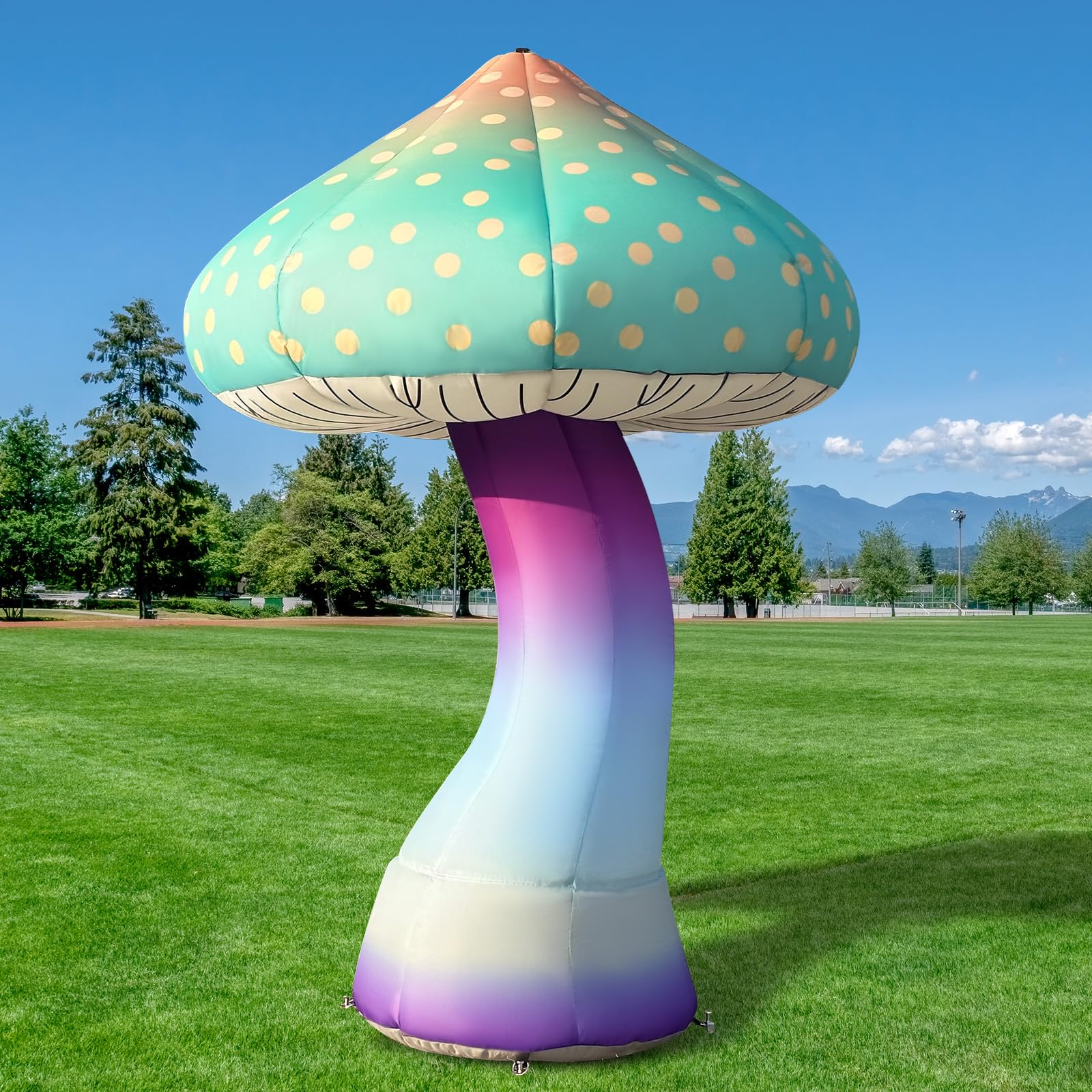 8Ft Inflatable Mushroom Decor with Lights with Remote Control