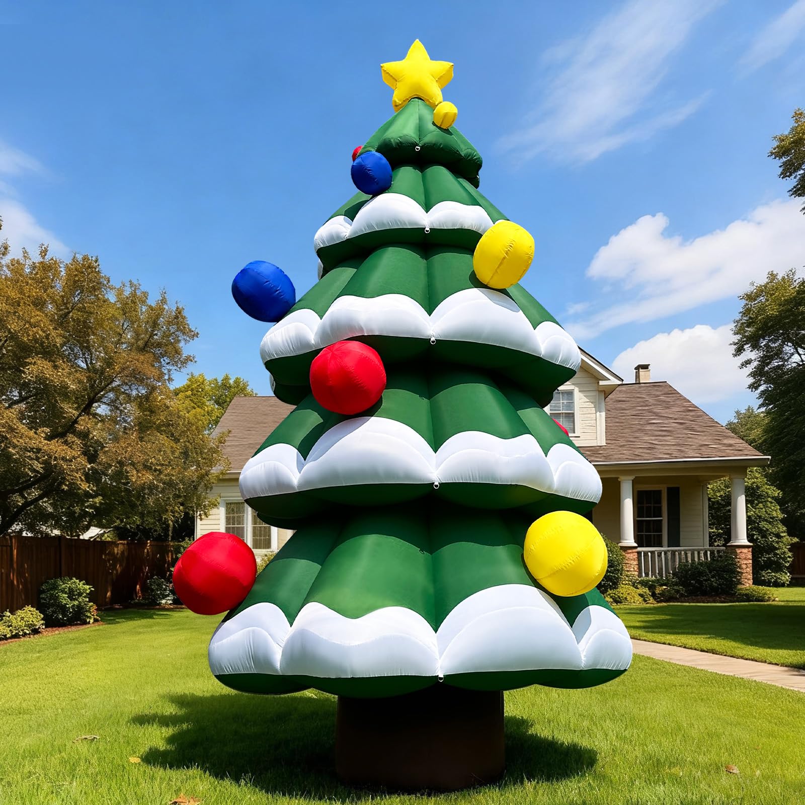 New Arrival - 20Ft Tall Inflatable Christmas Tree with Multicolor Boxes and Star Outdoor Indoor Holiday Spirit Decoration