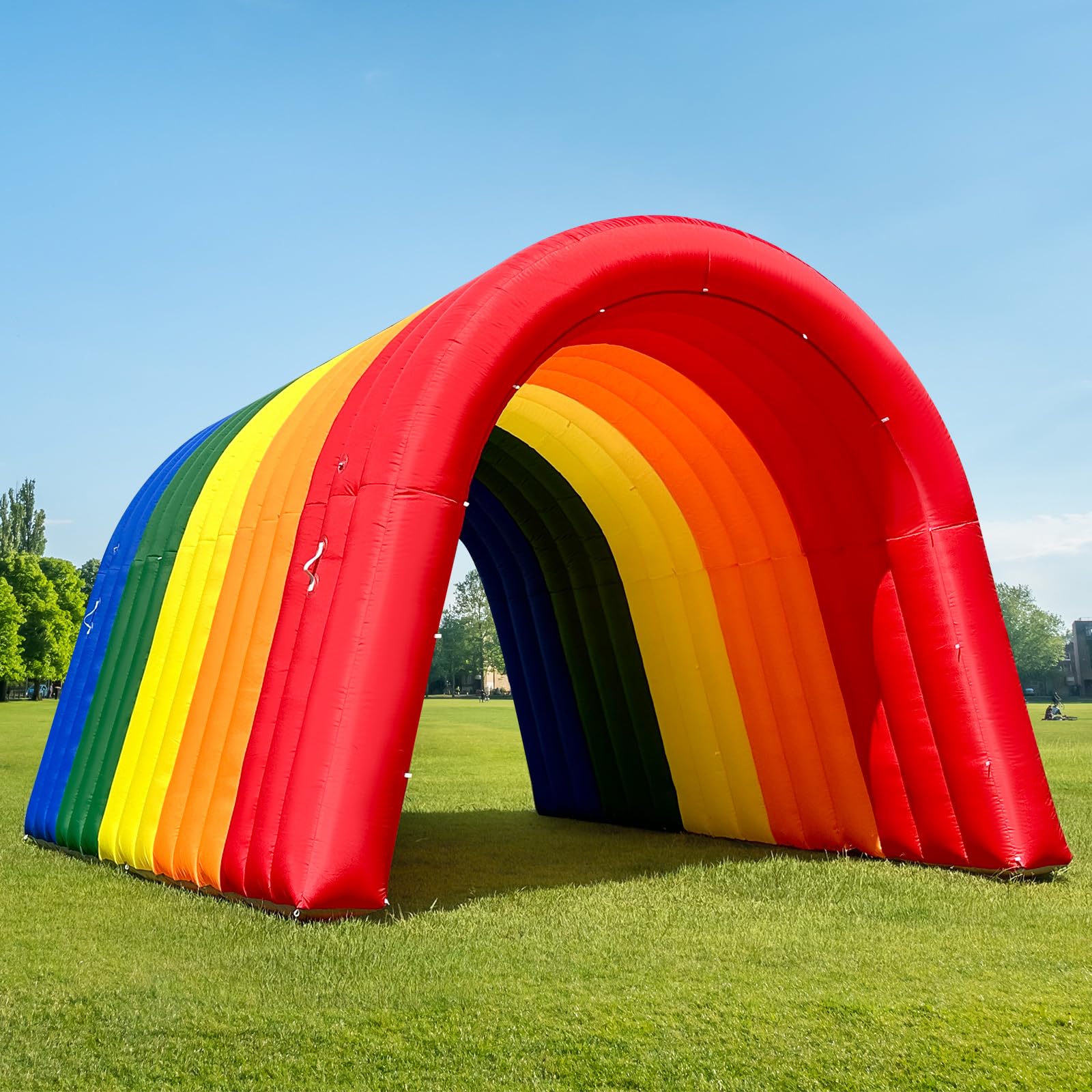 Inflatable Rainbow Tunnel Tent 16x10x10FT Entrance Archway for Events and Festivals