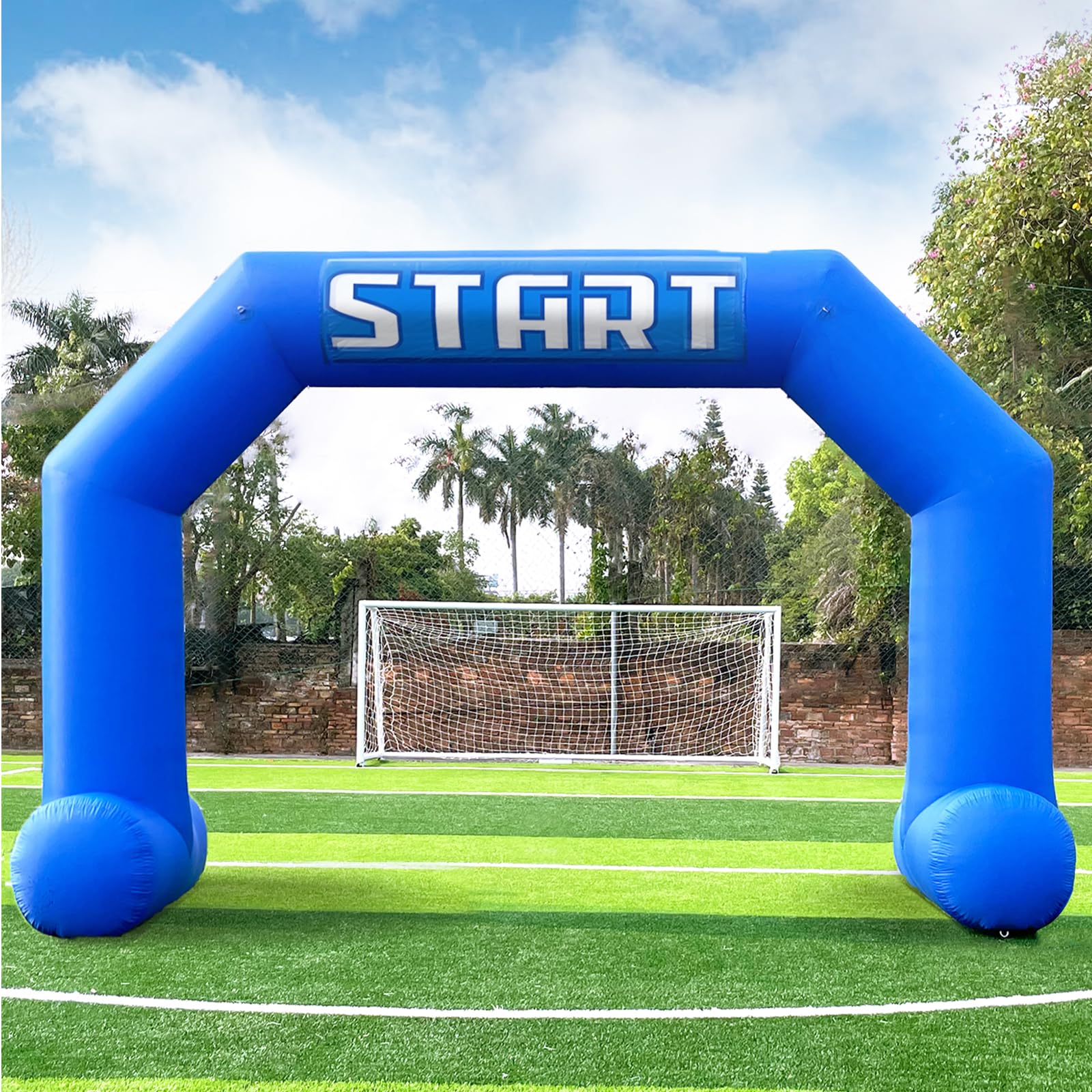 20Ft Inflatable Arch with Start Finish Banner and T-Shaped Base for Races and Events