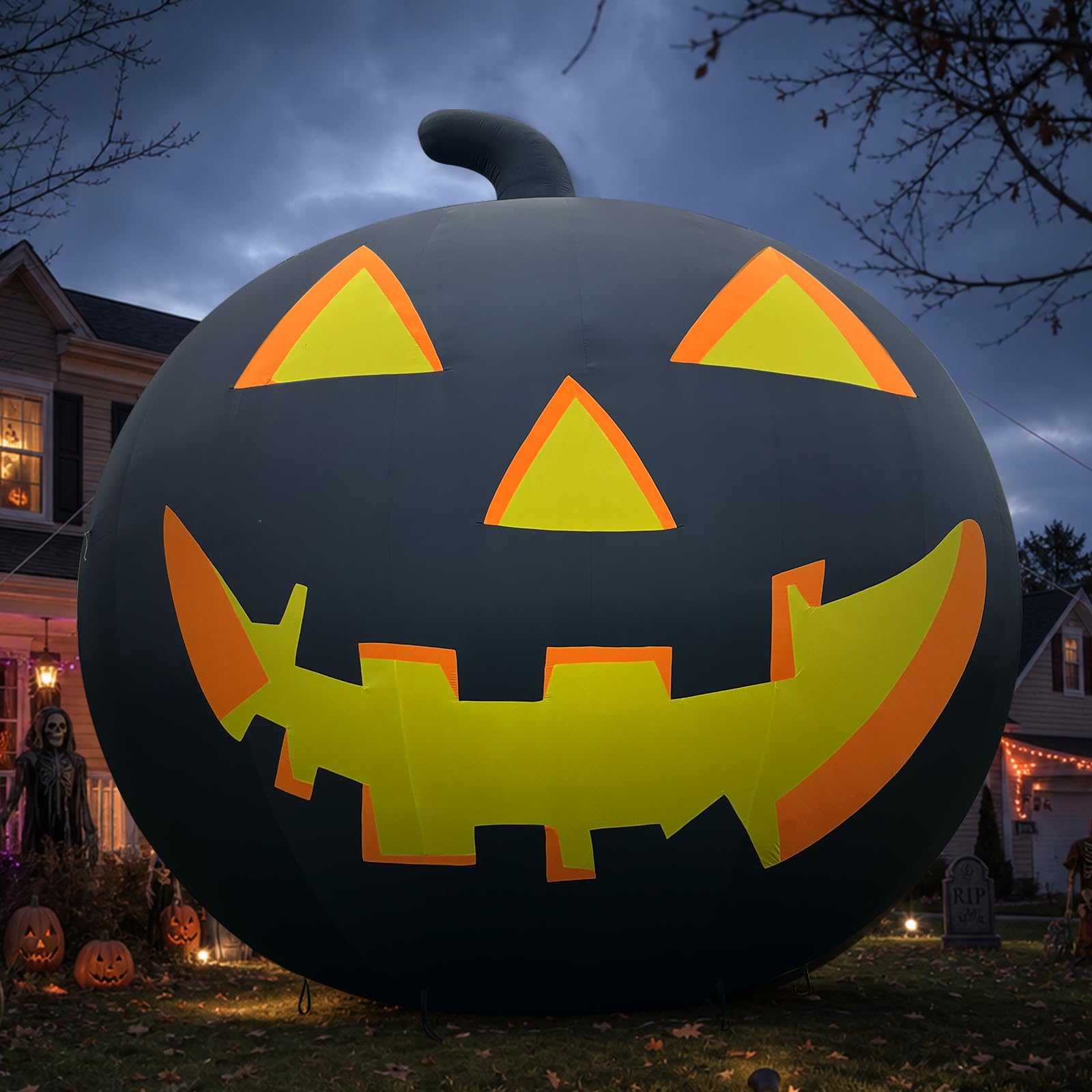 Giant 26FT Commercial Halloween Inflatable Pumpkin Decoration with 680W Blower – Blow Up Outdoor Halloween Decor for Yard, Lawn, Parties, Events & Holiday Displays