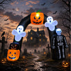 Halloween Inflatable Arch 7x8Ft Ghost Pumpkin with LED Lights, Outdoor Party & Yard Decoration