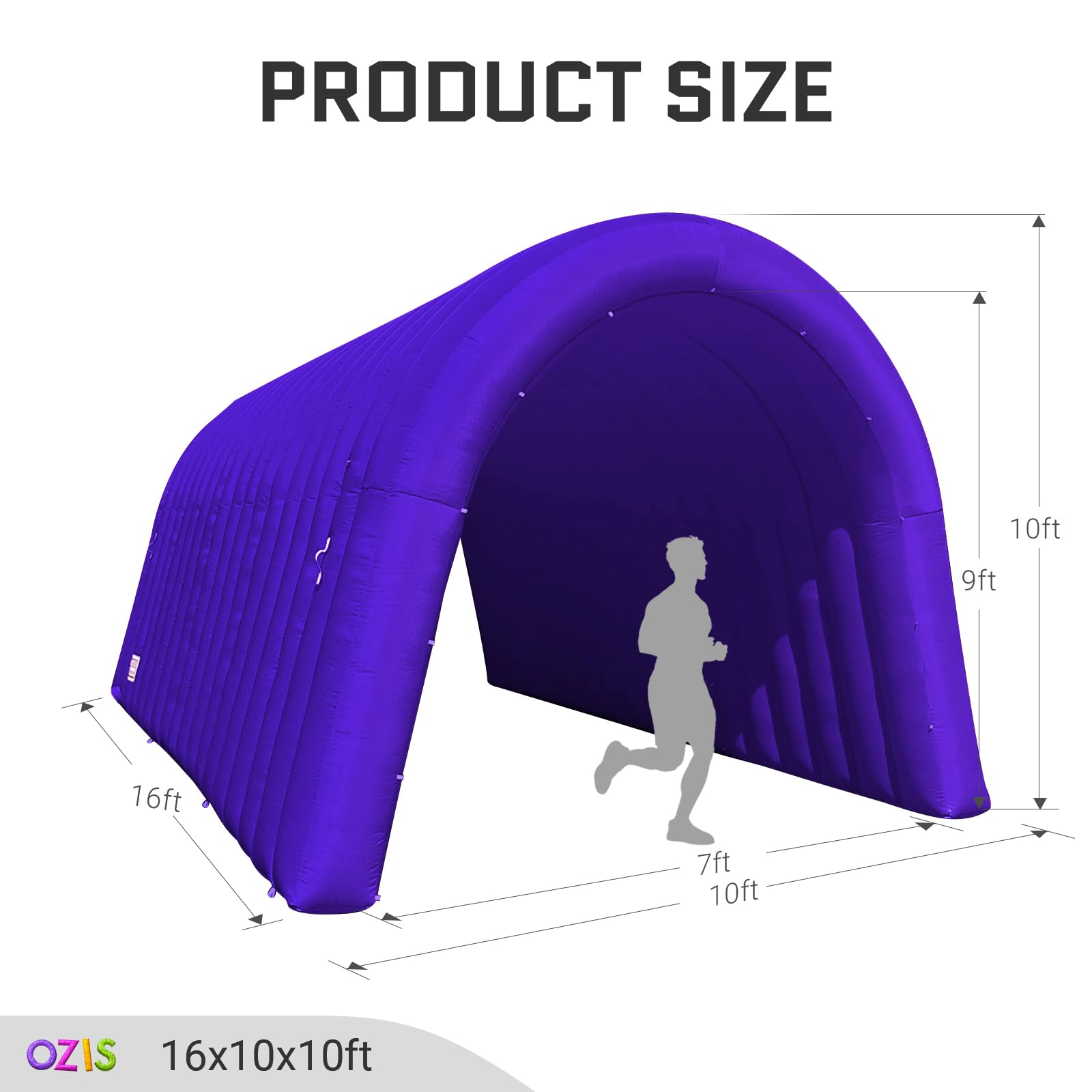 Inflatable Sports Tunnel Entrance 16x10x10FT with Blower Football Tunnel Tent Entryway