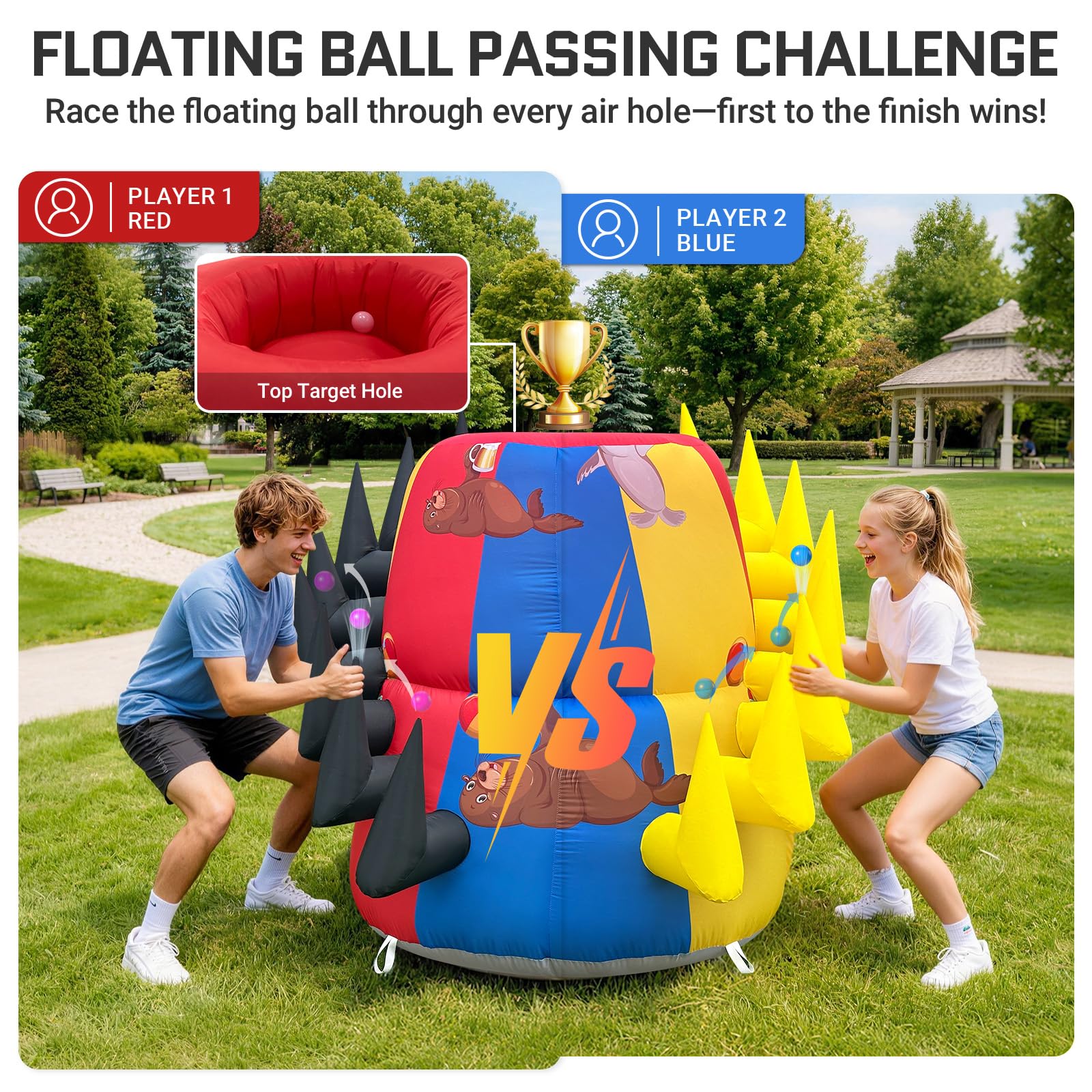 Inflatable Floating Ball Passing Game 4.5x4.5x4.7Ft – Interactive Carnival Game for Parties & Events