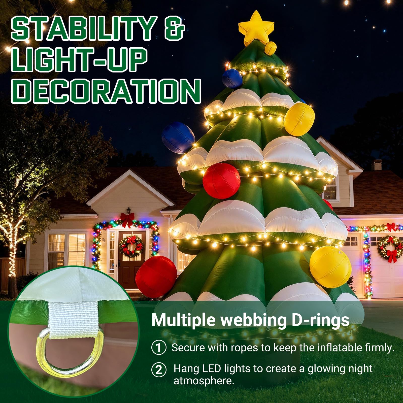 New Arrival - 20Ft Tall Inflatable Christmas Tree with Multicolor Boxes and Star Outdoor Indoor Holiday Spirit Decoration