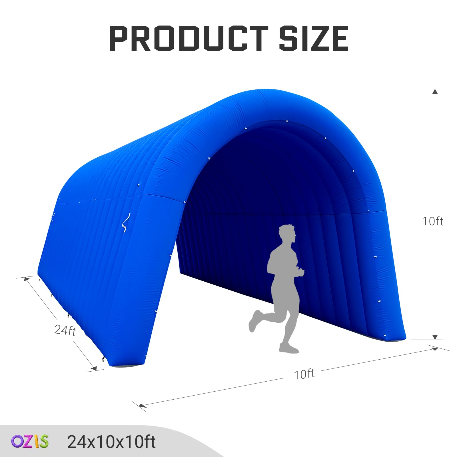 Inflatable Tunnel Entrance 24x10x10FT with Blower Entry Tunnel Tent for Sports Events and Outdoor Activities