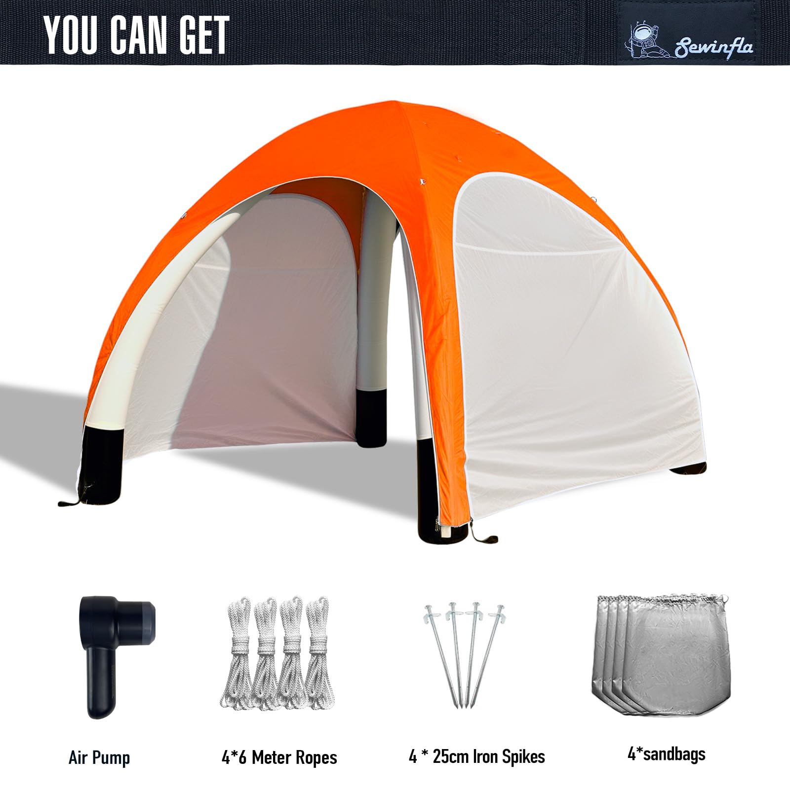 Inflatable Air Canopy Tent 10'x10' Outdoor UV Protection Sun Shelter Event Spider Tent