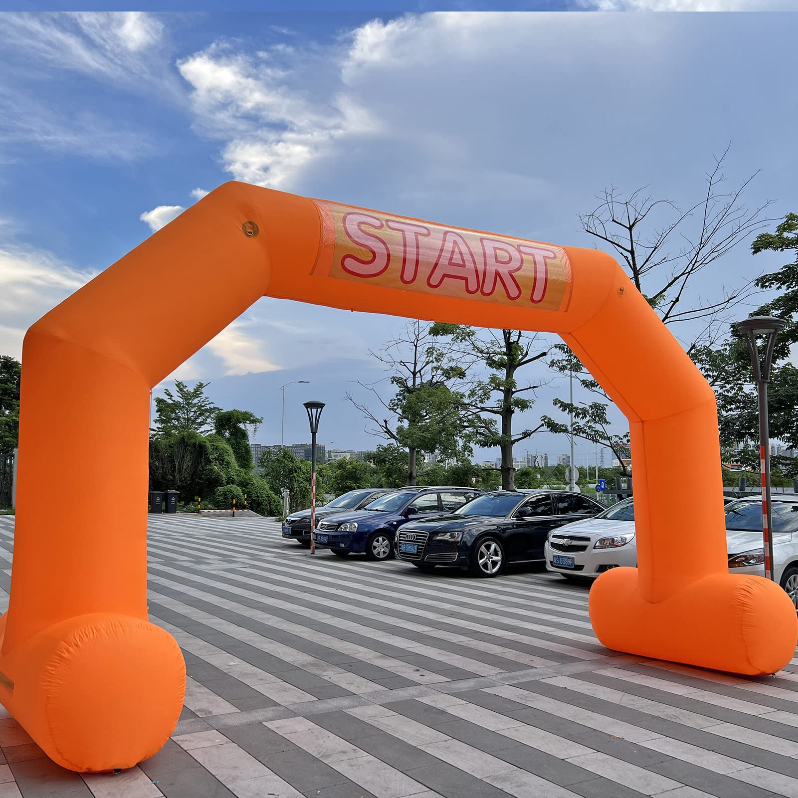 Sewinfla 20ft Inflatable Arch with Start Finish Line Banners and 240W Blower, Hexagon Inflatable Archway for Run Race Marathon Outdoor Advertising Commerce