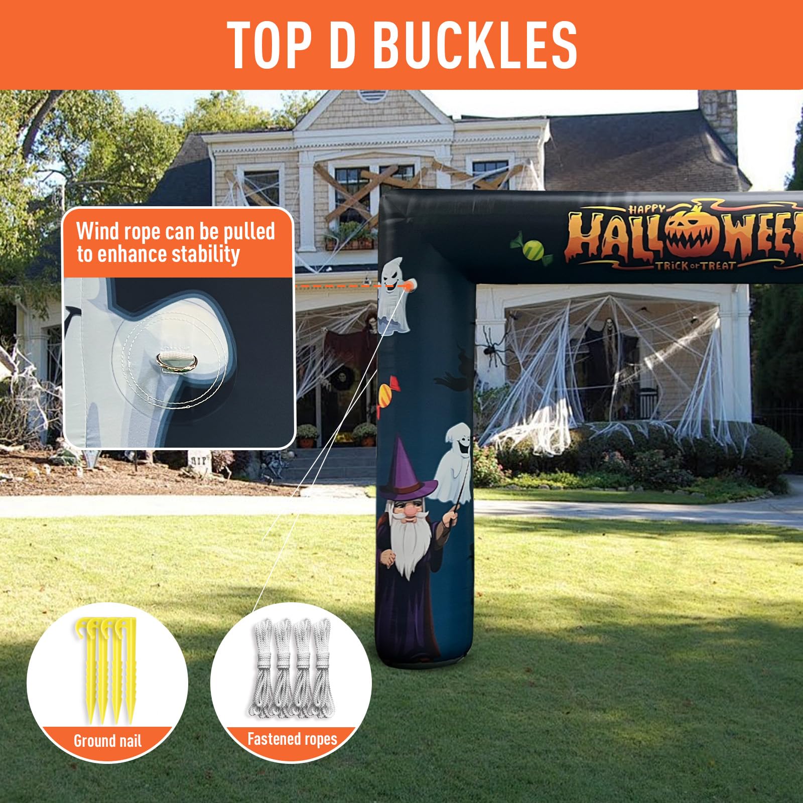 Halloween Inflatable Arch 14x10Ft Inflatables Outdoor Halloween Decoration with Blower
