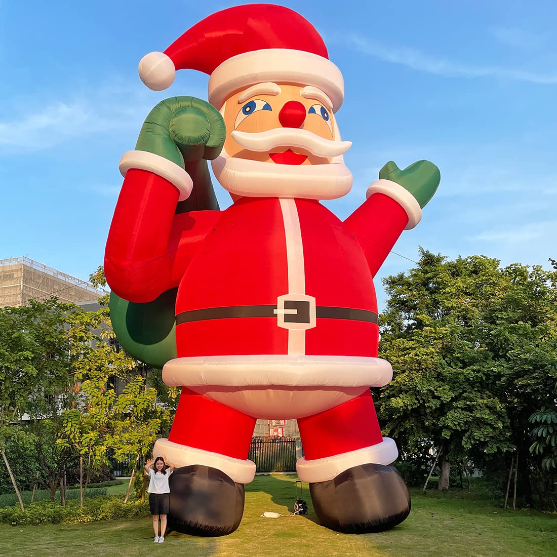 33Ft Giant  Premium Inflatable Santa Claus with Blower for Christmas Yard Decoration - No Lights Included