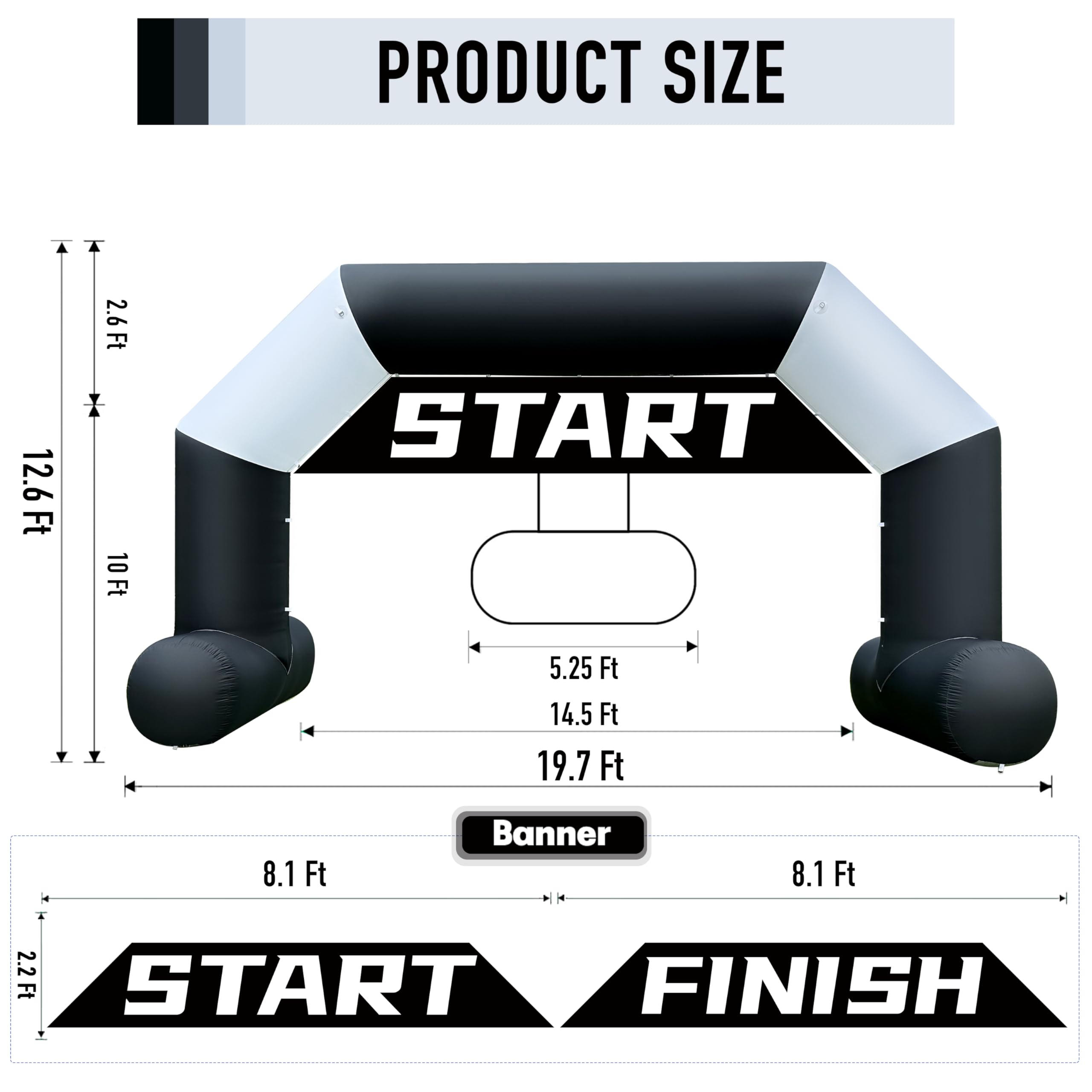 20Ft Inflatable Event Archway with Dual-Color Splicing Visibility Entrance for Outdoor Events