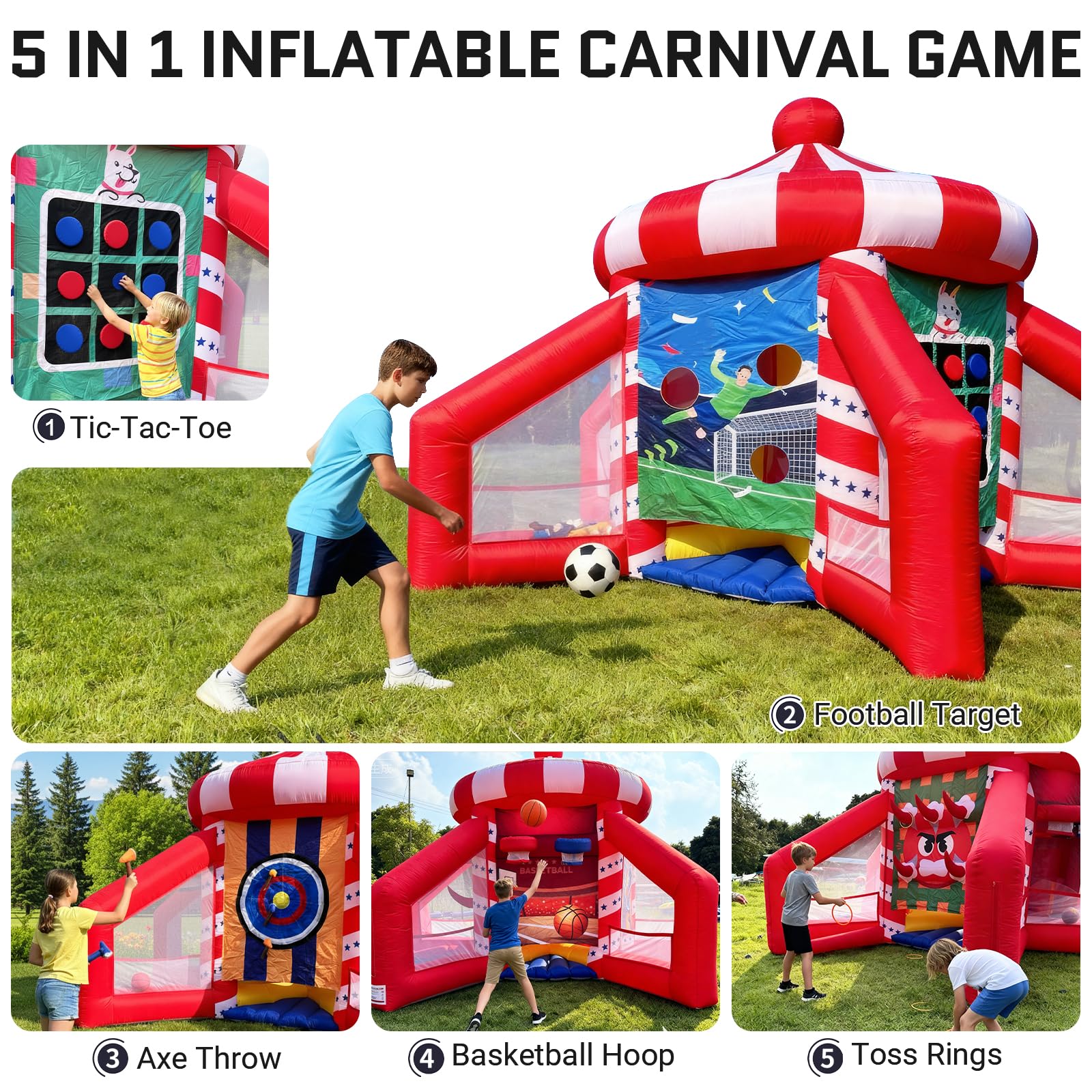 Inflatable Carnival Games 5 in 1 Inflatable Sport Games