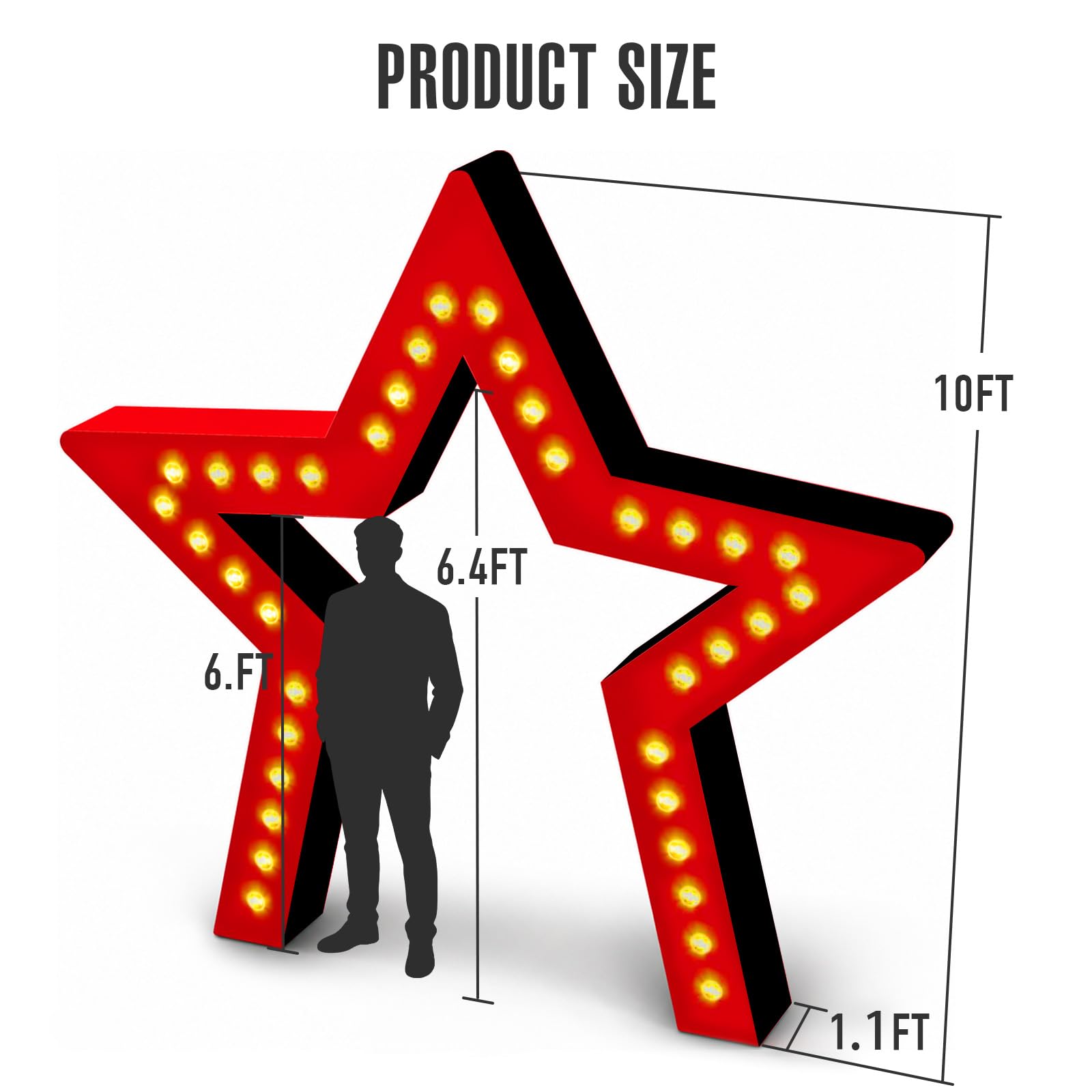 10FT Giant Movie Night Star Inflatable Arch with Built-in LED Lights, Outdoor Movie Party Decoration